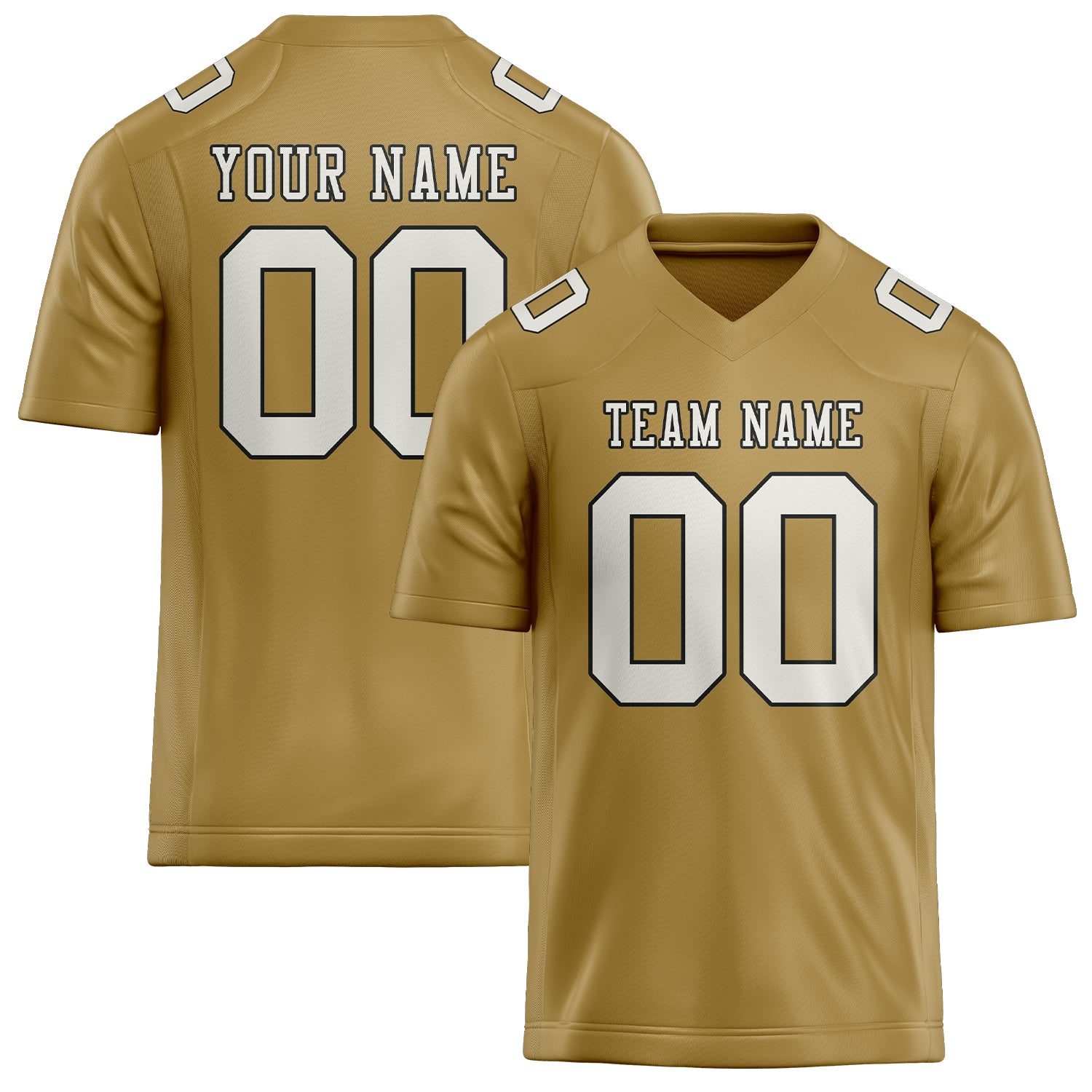 Custom Khaki White Football Jersey