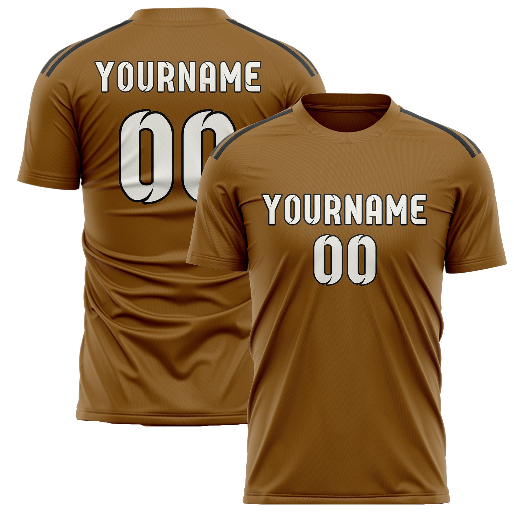 Custom Khaki White Soccer Jersey