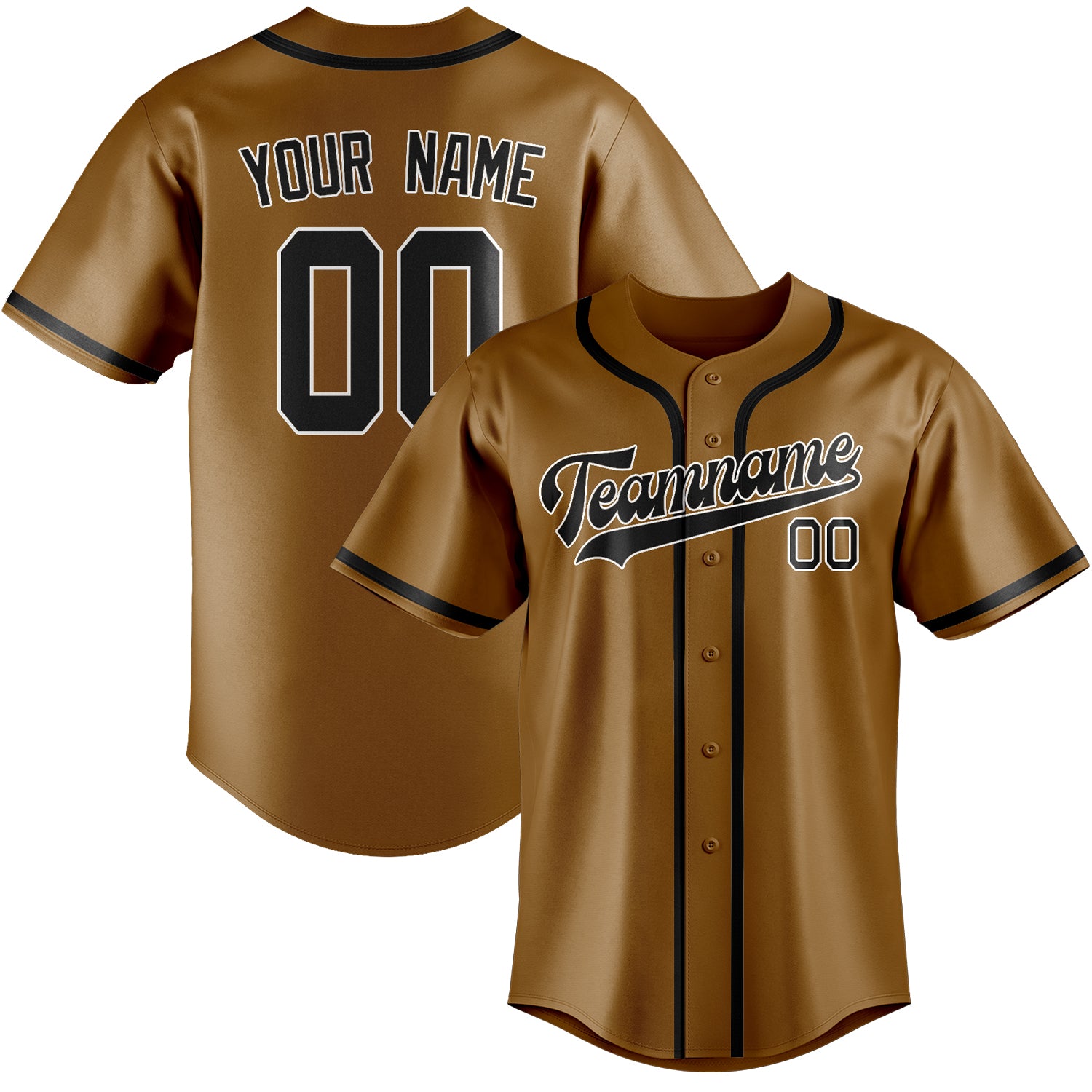 Custom Khaki Black Baseball Jersey