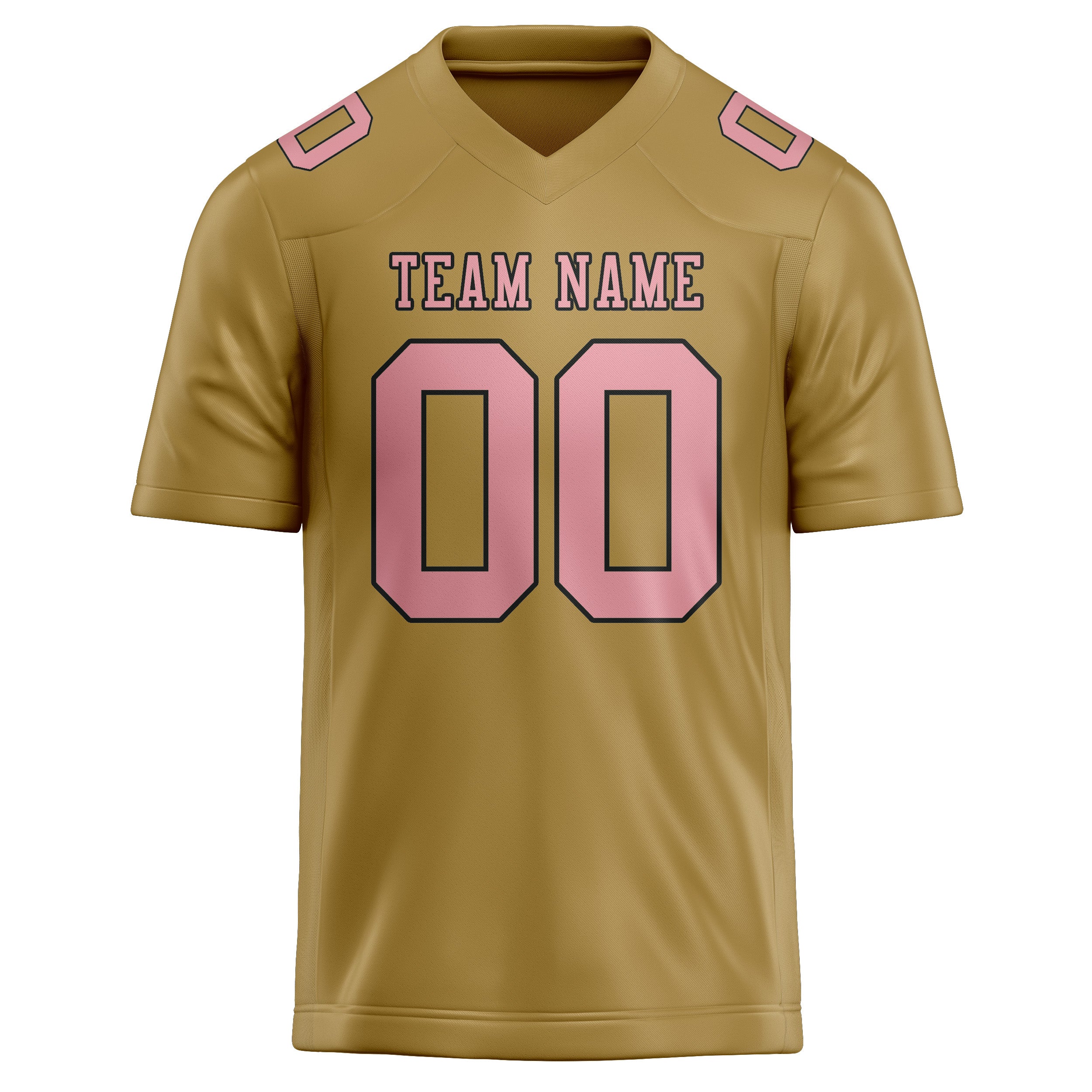 Custom Khaki Light Pink Football Jersey