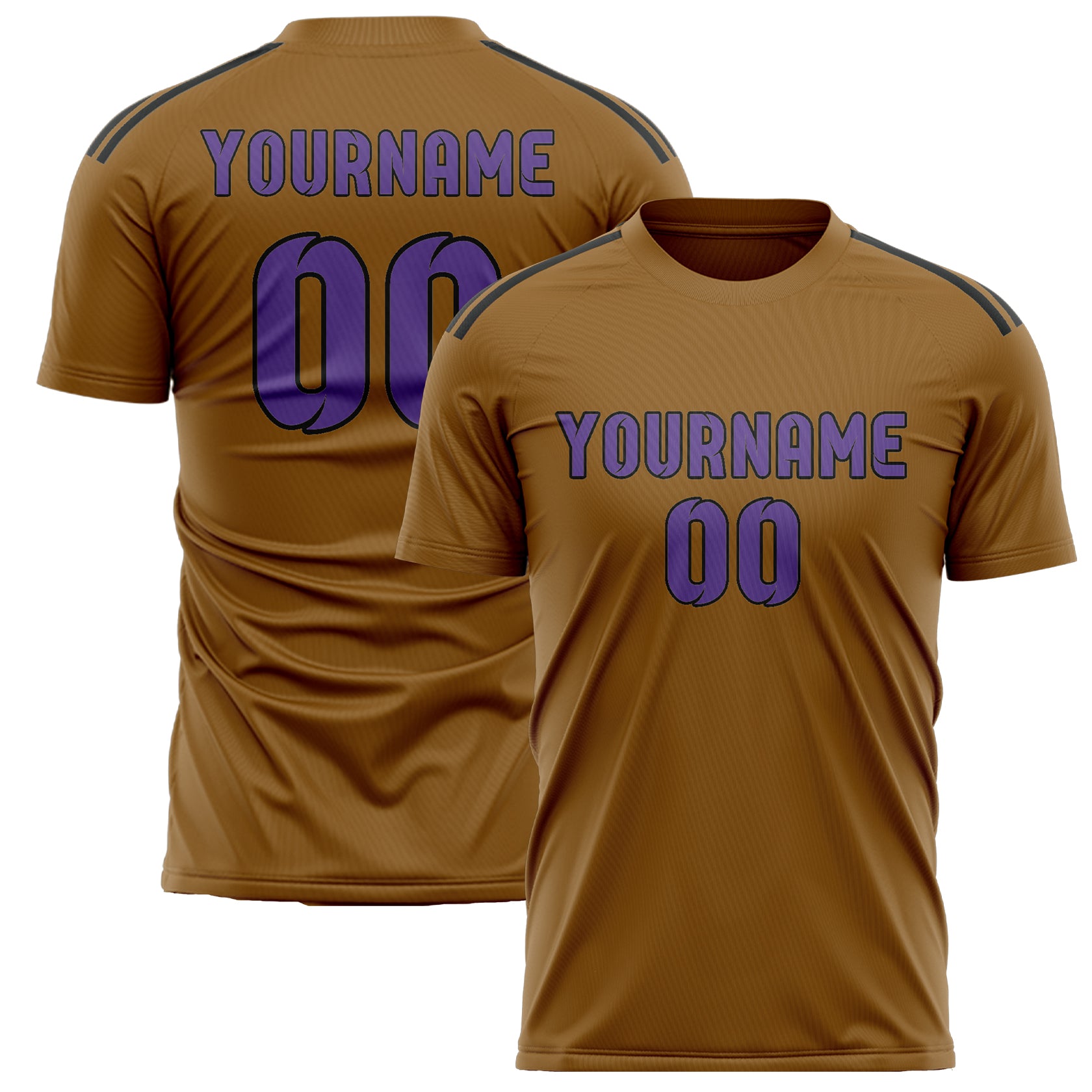 Custom Khaki Light Purple Soccer Jersey