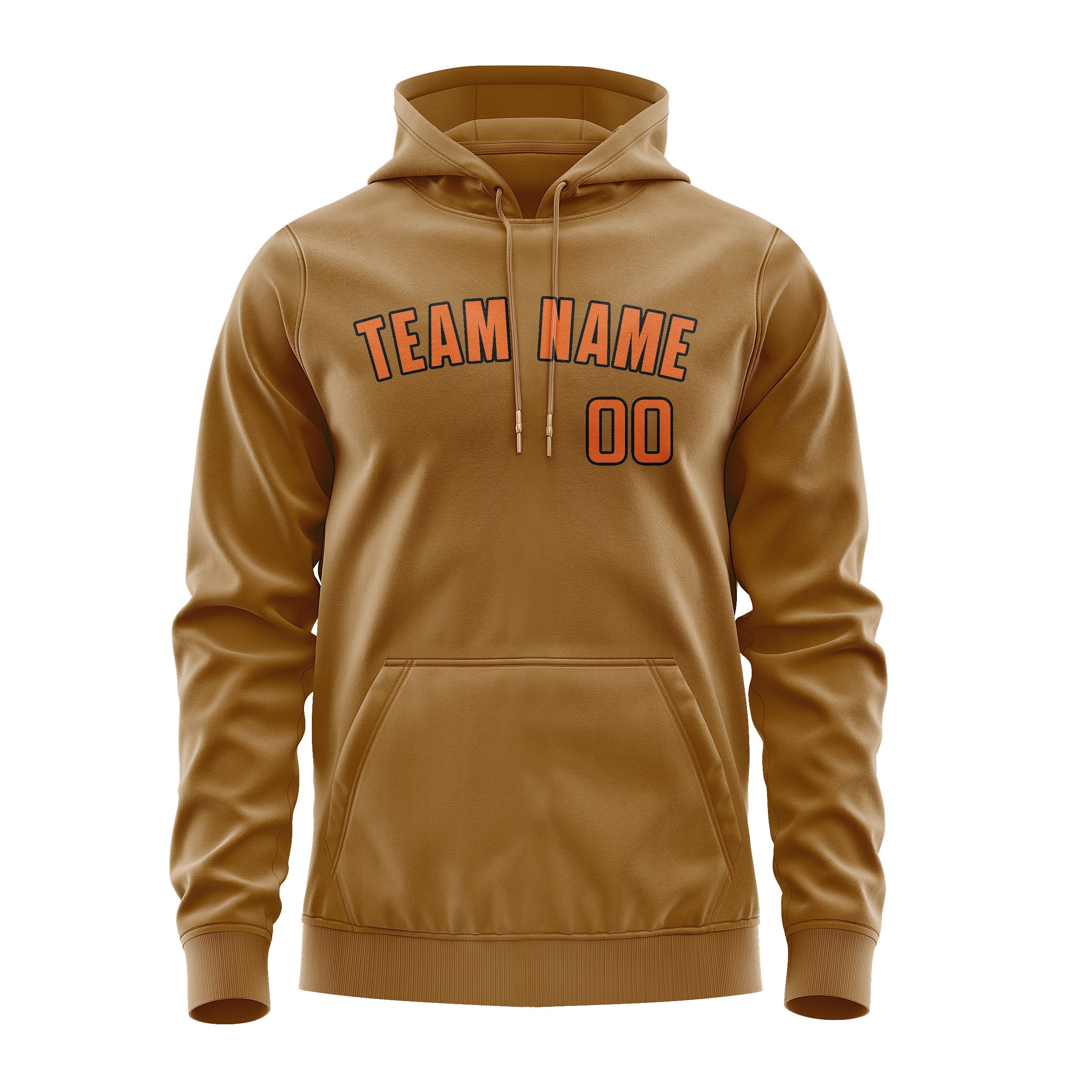 Custom Khaki Orange Hoodie