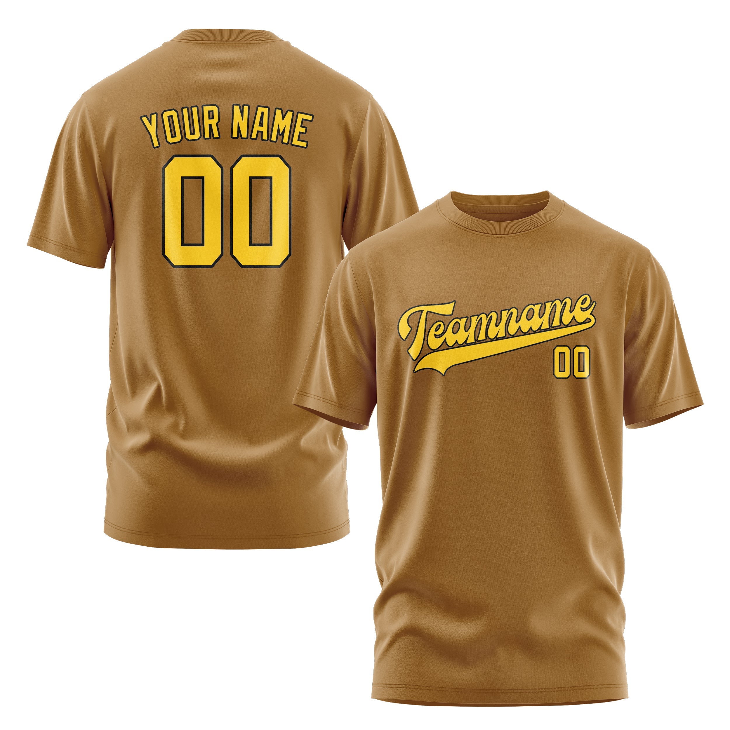 Custom Khaki Gold T-Shirt