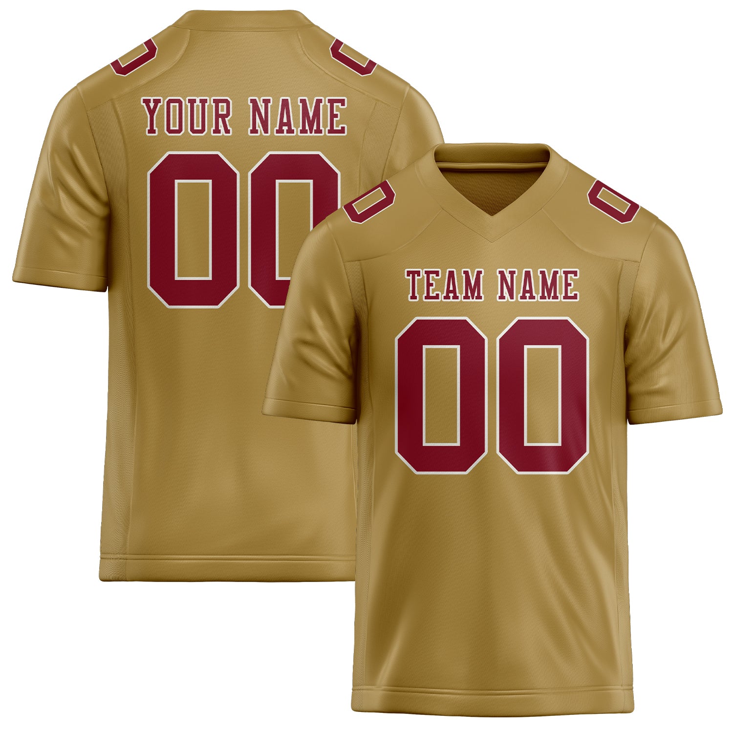 Custom Khaki Crimson Red Football Jersey