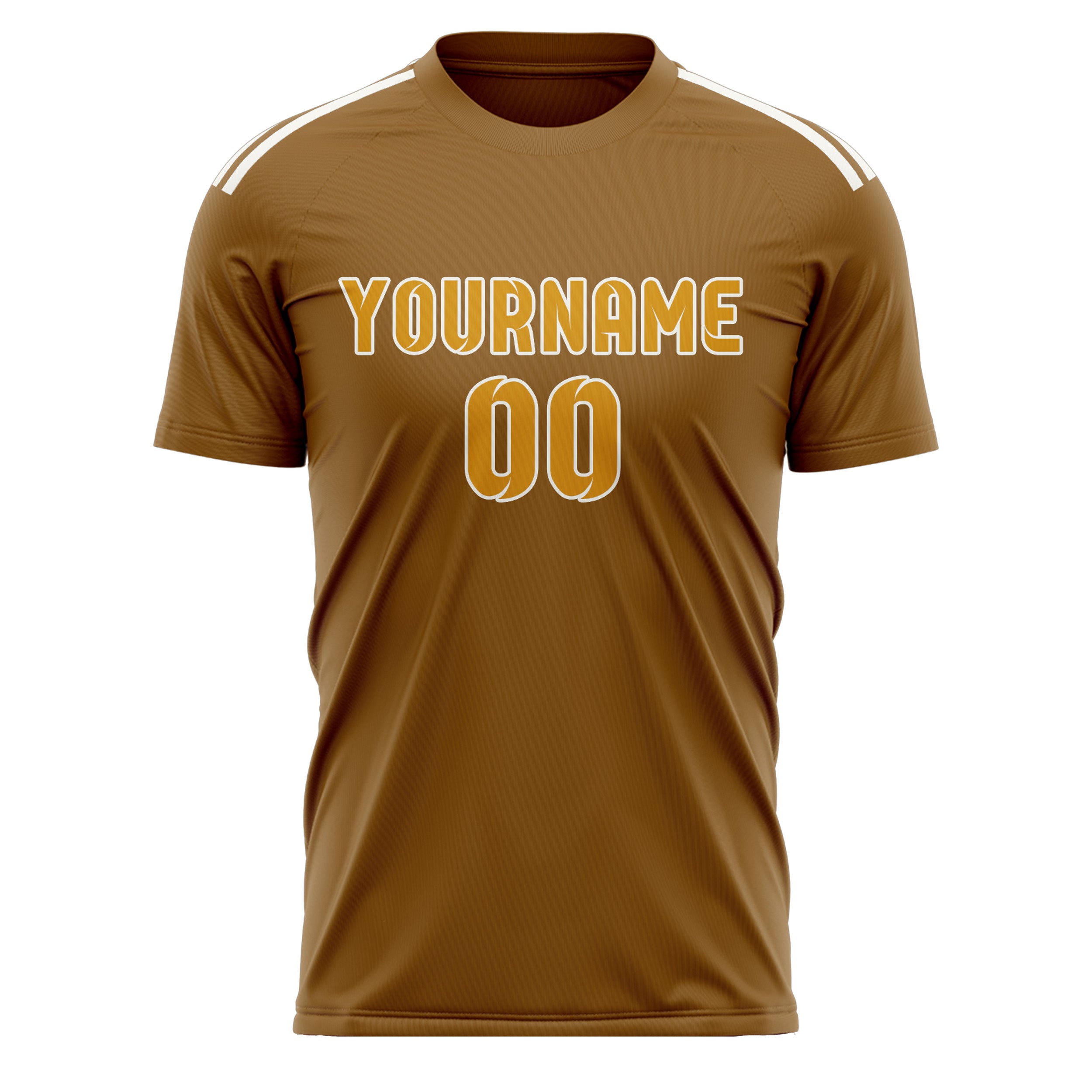 Custom Khaki Yellow Soccer Jersey