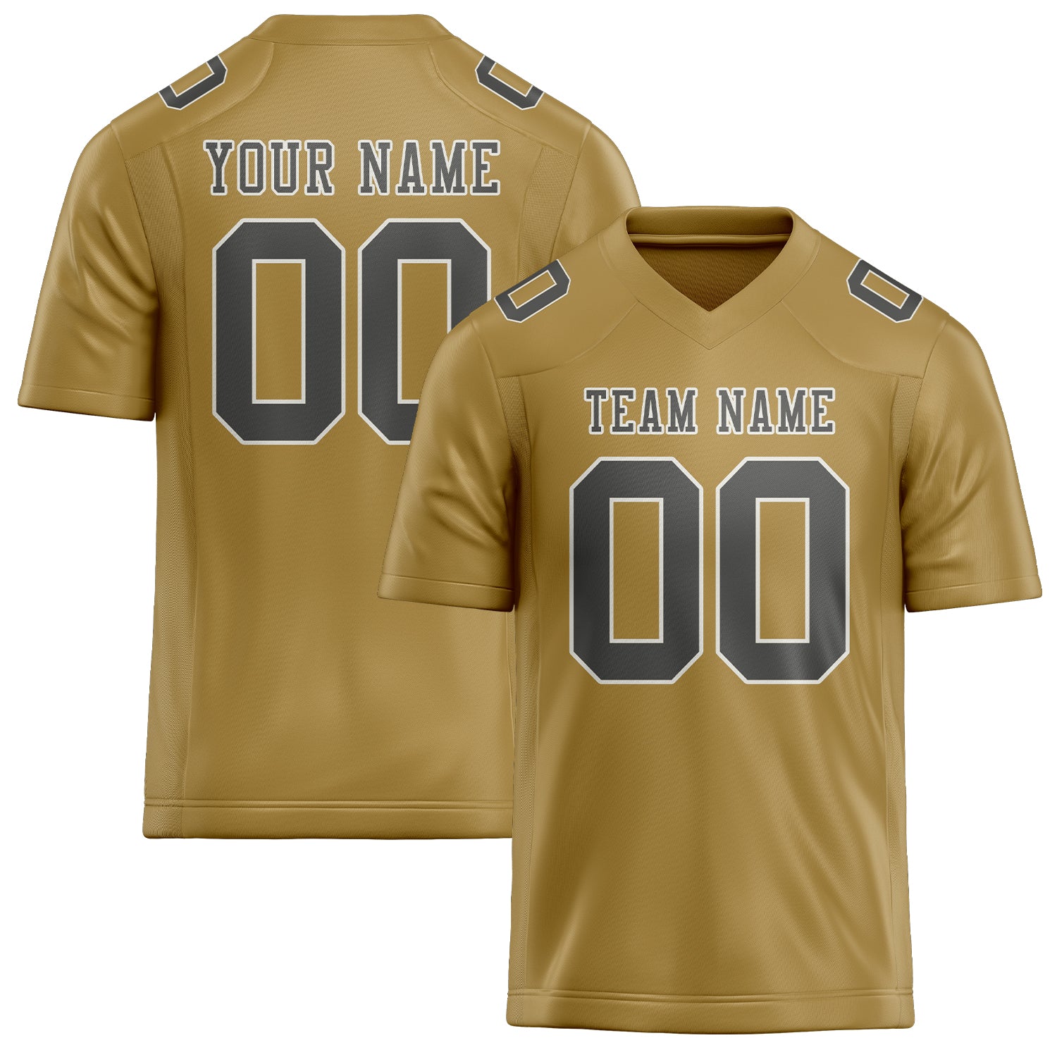 Custom Khaki Dark Grey Football Jersey