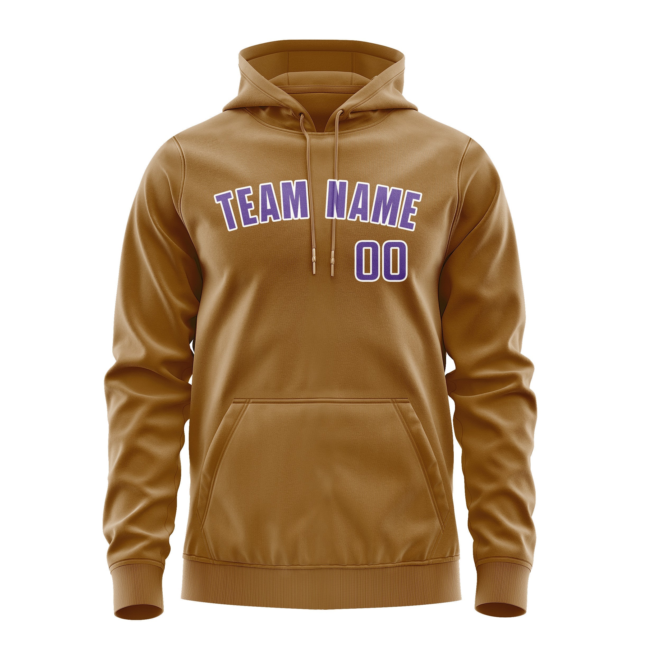 Custom Khaki Light Purple Hoodie