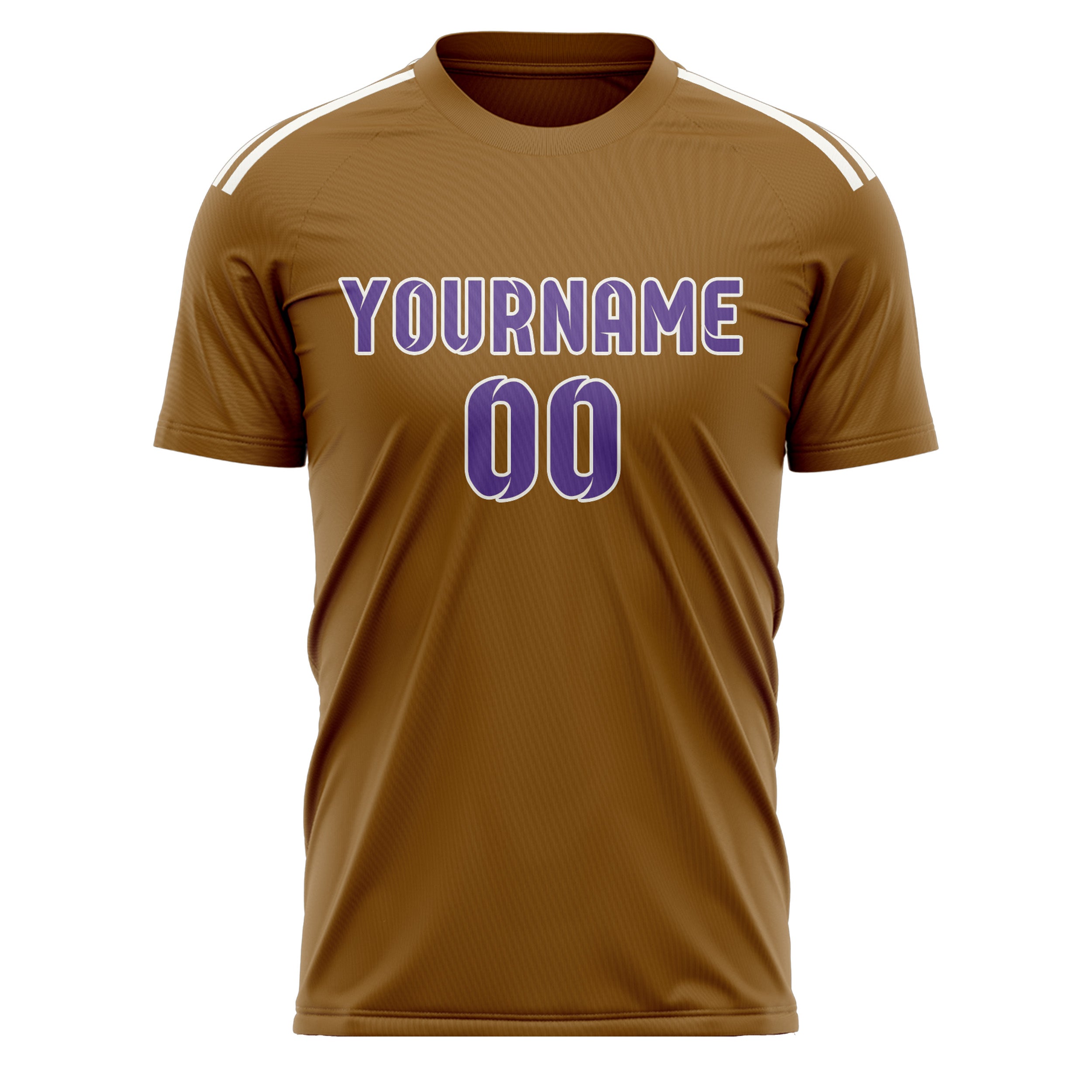 Custom Khaki Light Purple Soccer Jersey