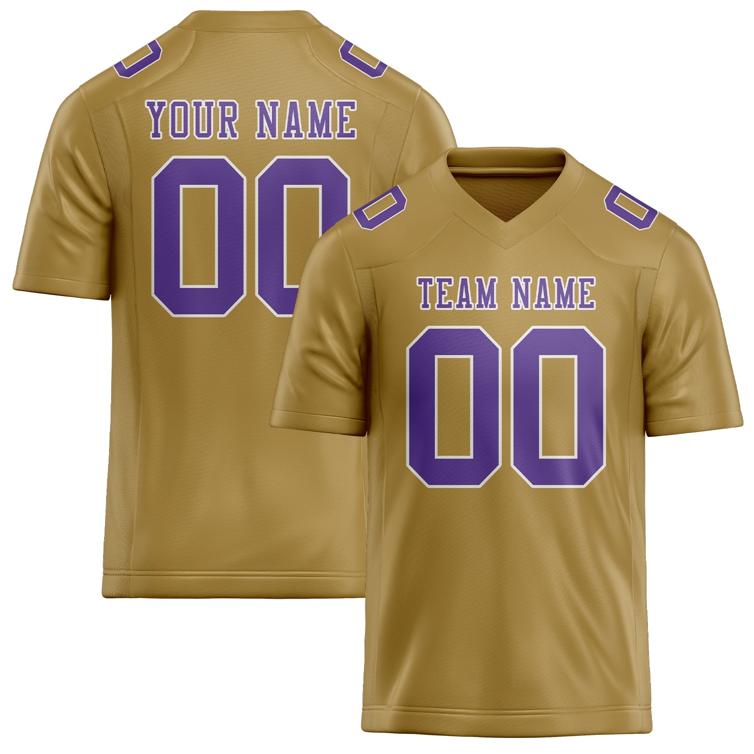 Custom Khaki Light Purple Football Jersey