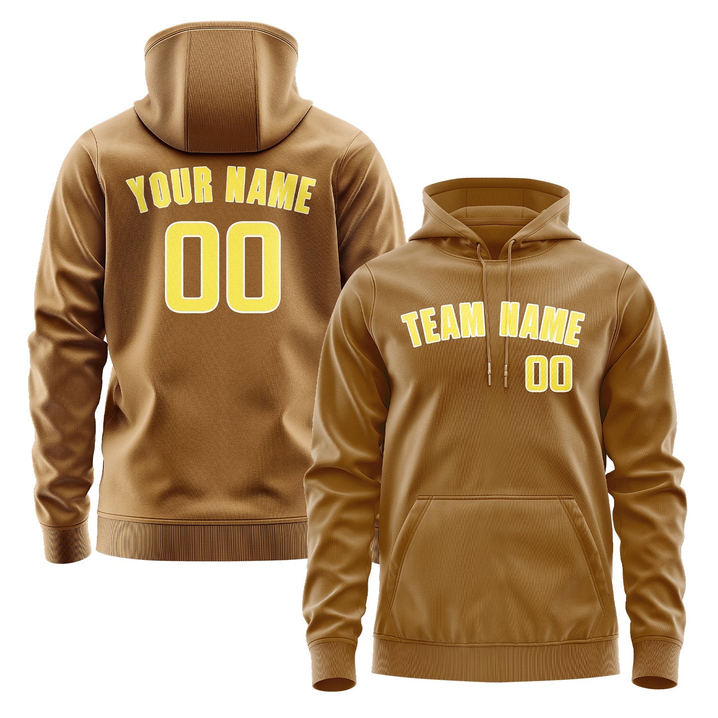 Custom Khaki Light Yellow Hoodie