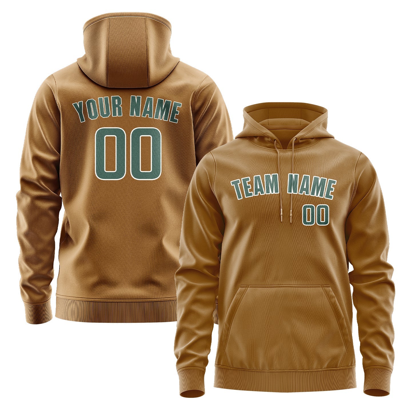 Custom Khaki Blue Green Hoodie