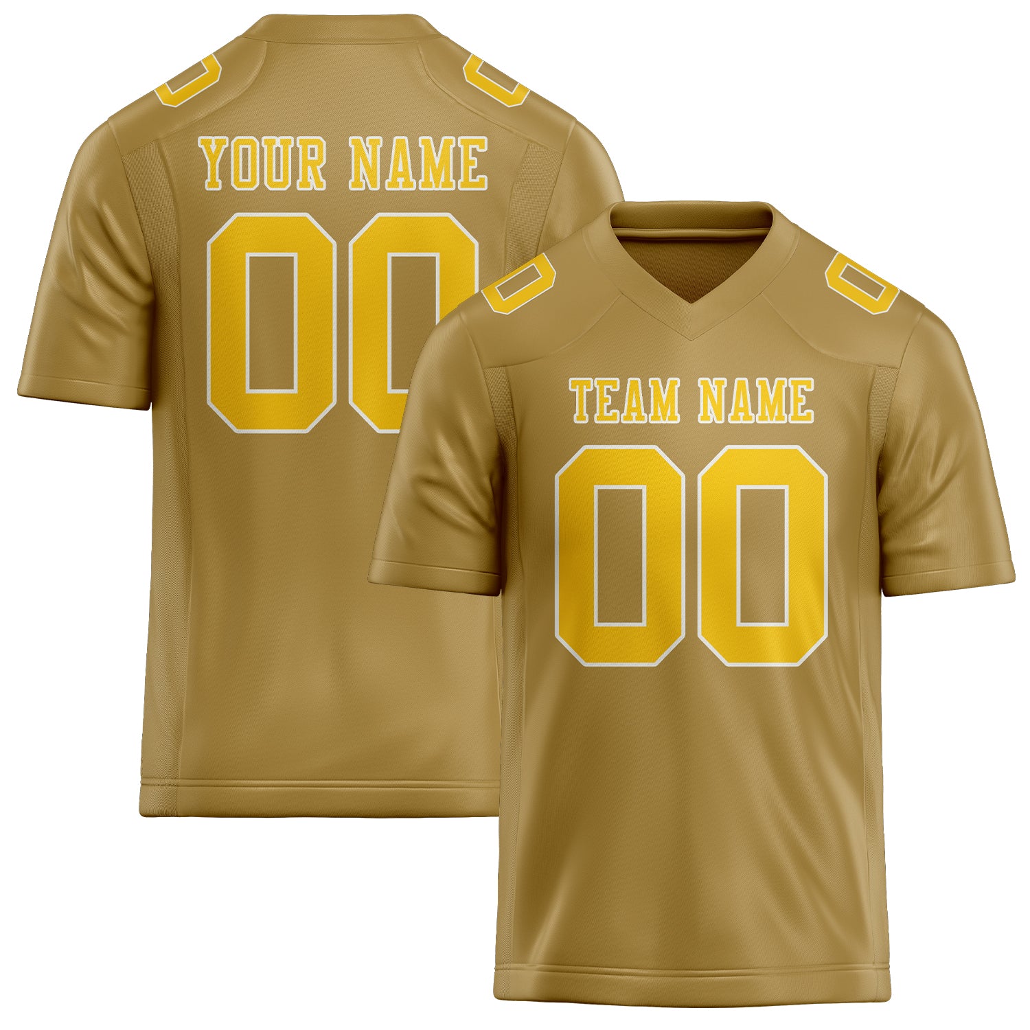 Custom Khaki Gold Football Jersey