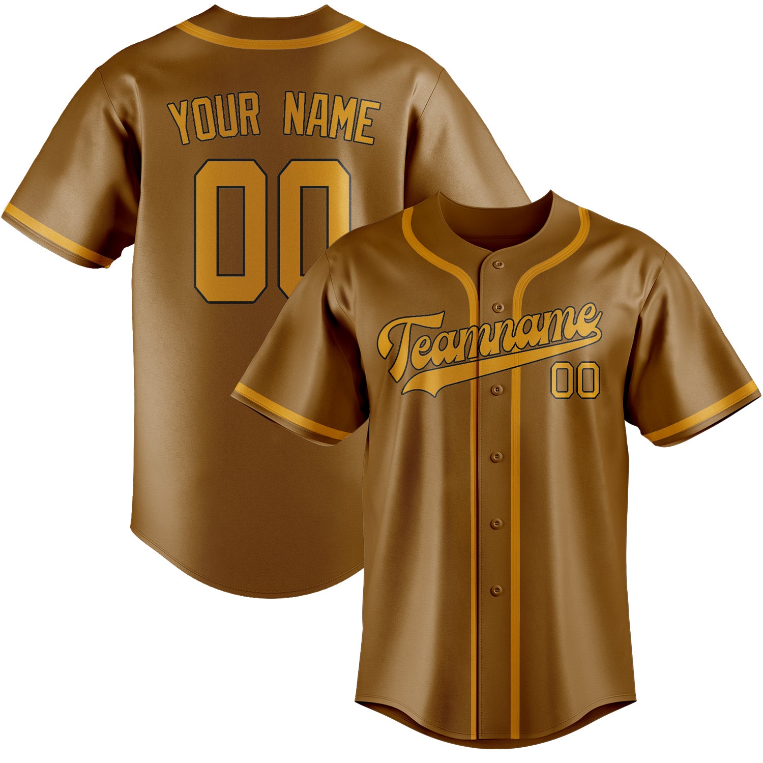 Custom Khaki Yellow Baseball Jersey