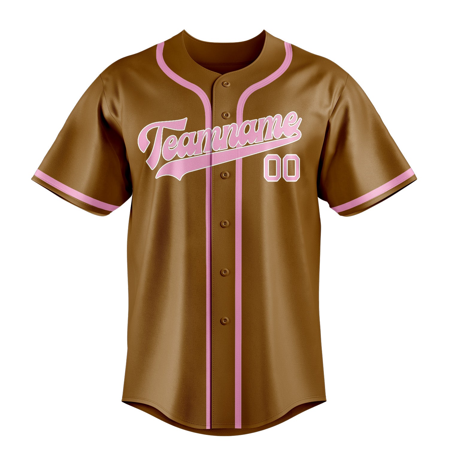 Custom Khaki Light Pink Baseball Jersey