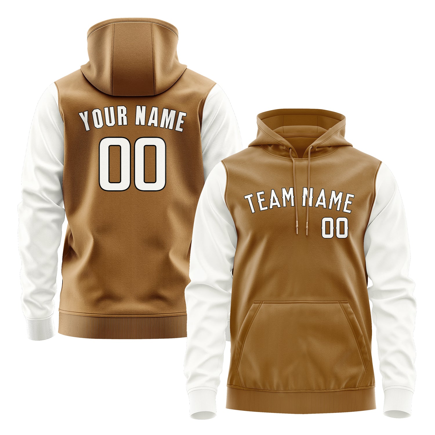 Custom Khaki White Hoodie 2222181822B31718