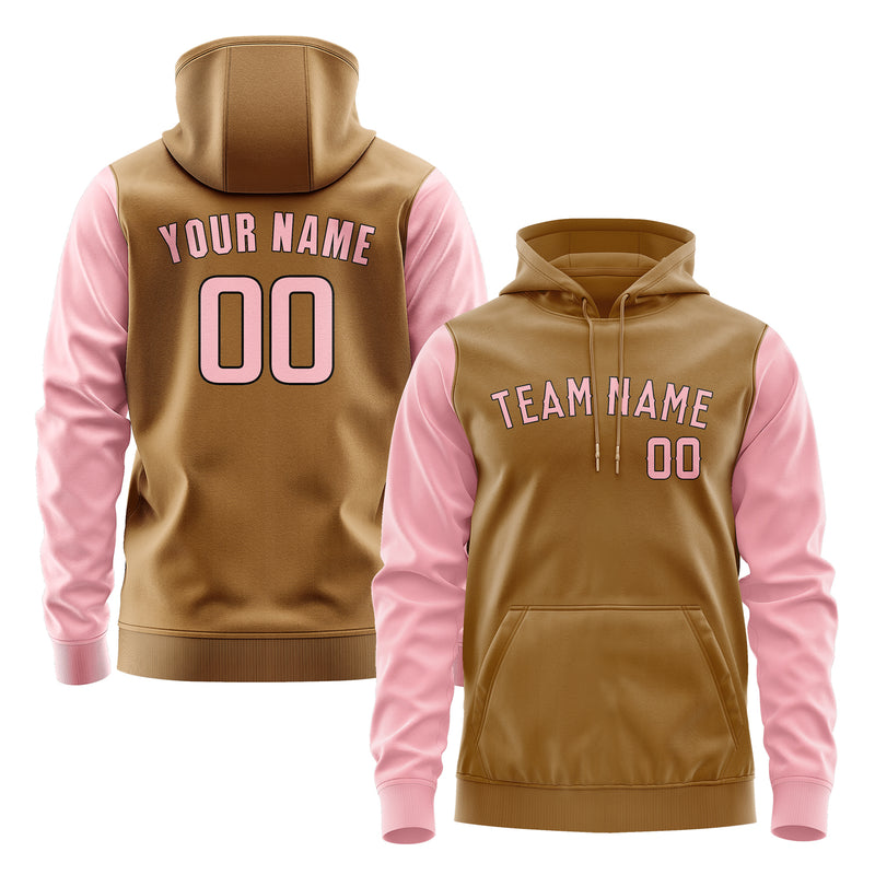 Custom Khaki Light Pink Hoodie 2222212122B31721