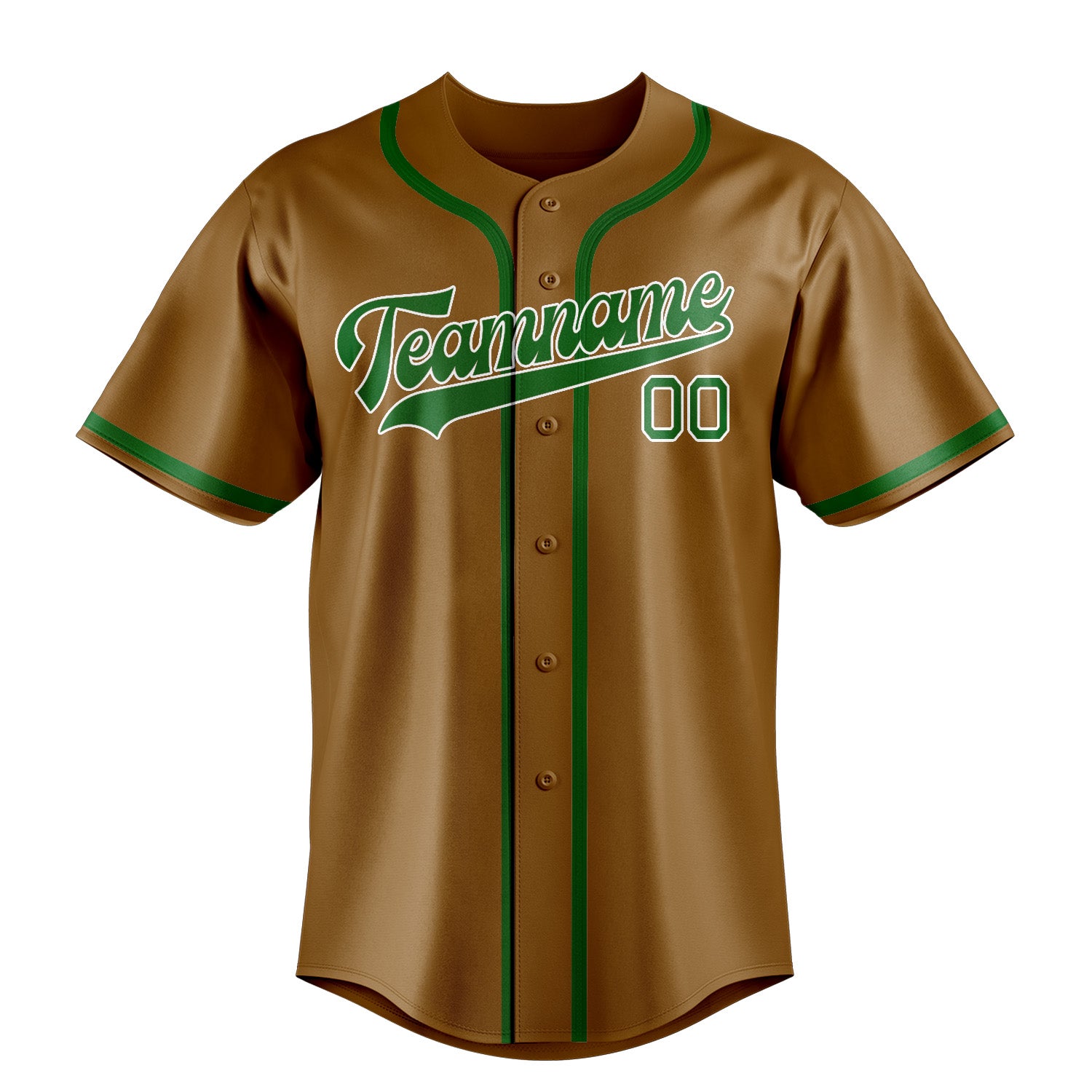 Custom Khaki Emerald Green Baseball Jersey