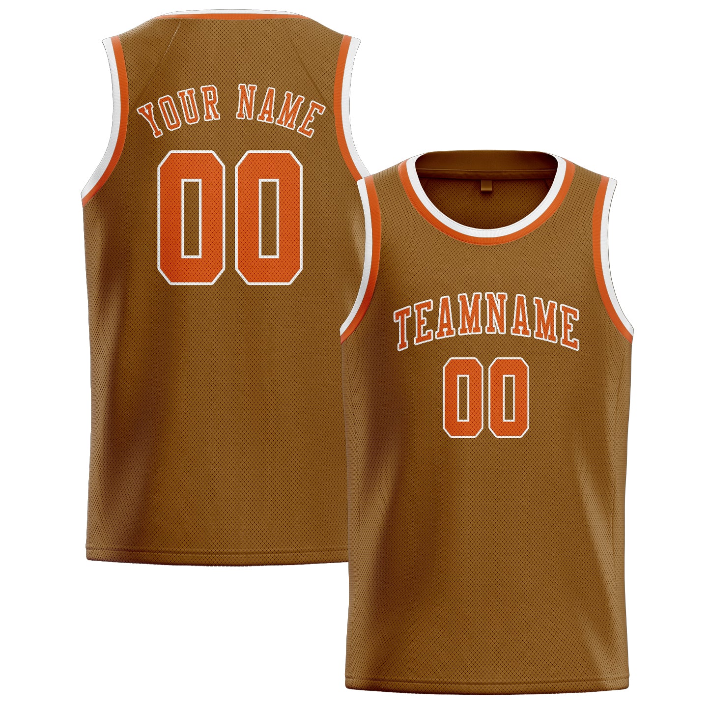 Custom Khaki Orange Basketball Jersey