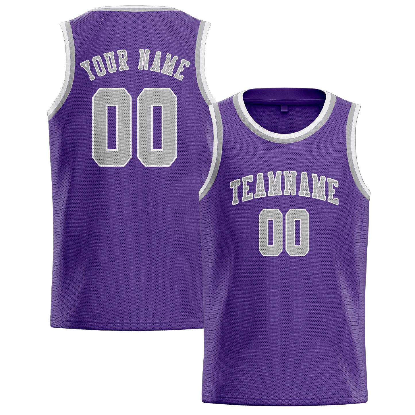 Custom Light Purple Gray Basketball Jersey