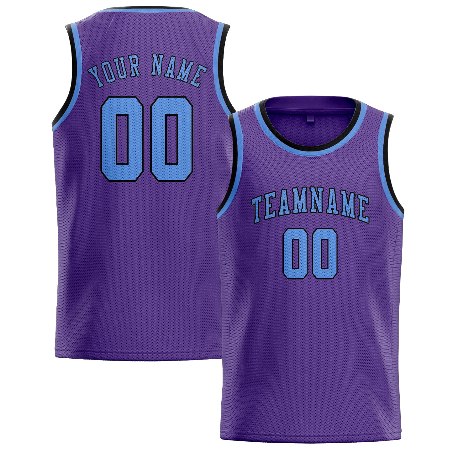 Custom Light Purple Light Blue Basketball Jersey
