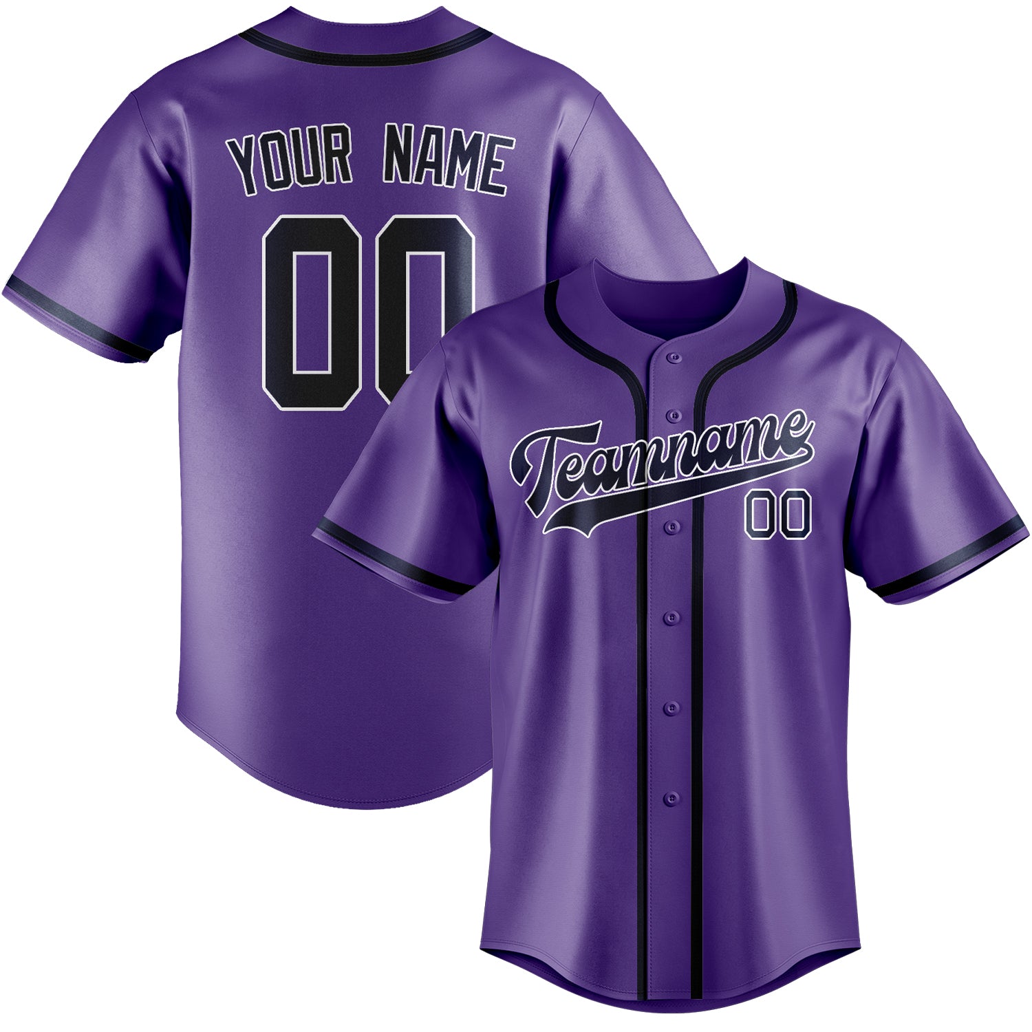 Custom Light Purple Blue Baseball Jersey