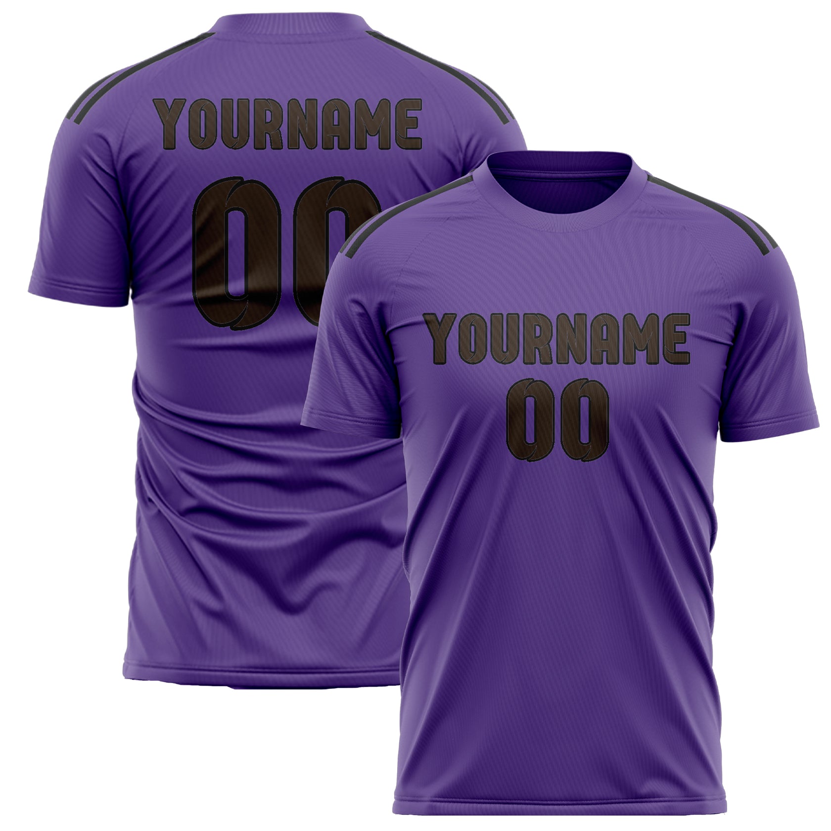 Custom Light Purple Brown Soccer Jersey