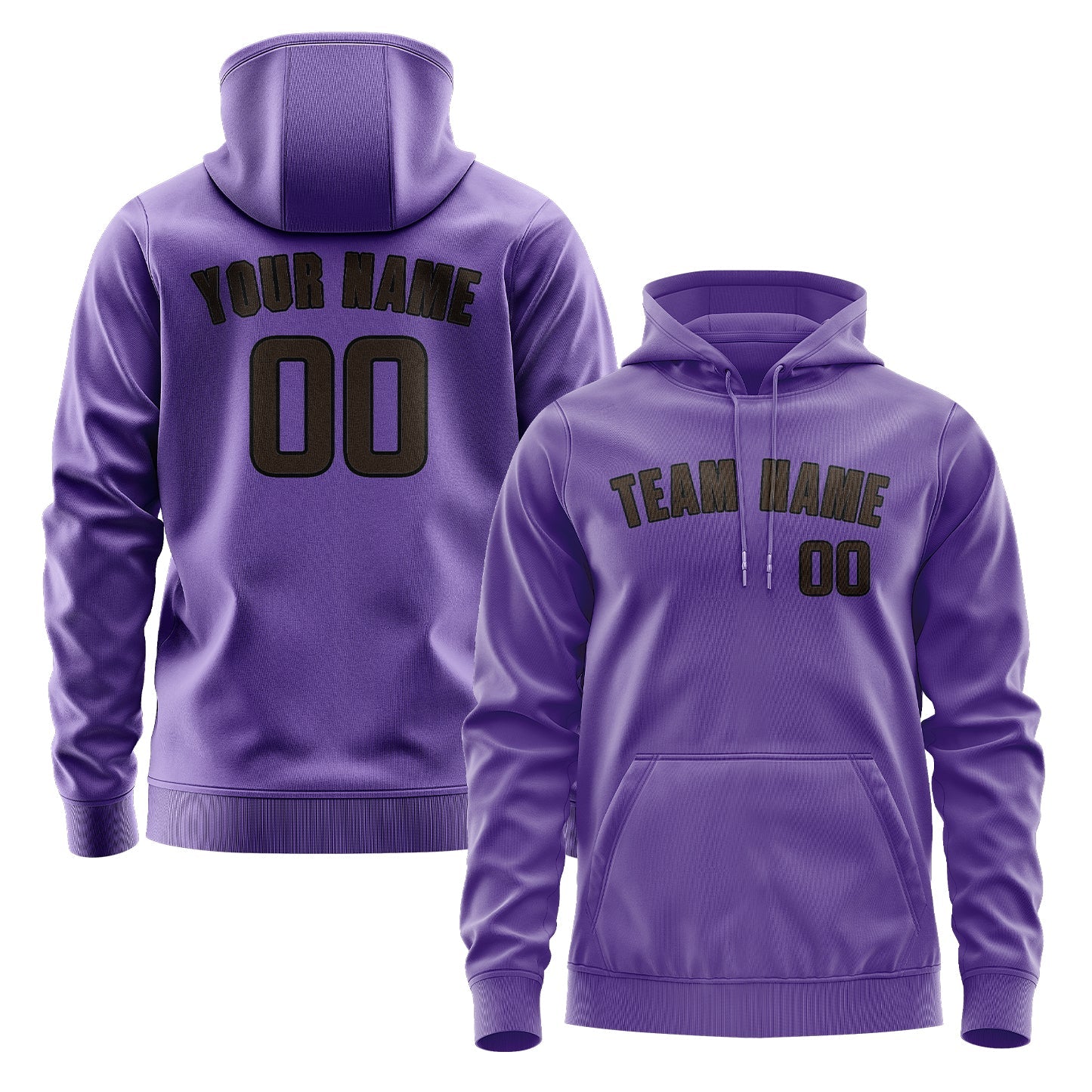 Custom Light Purple Brown Hoodie
