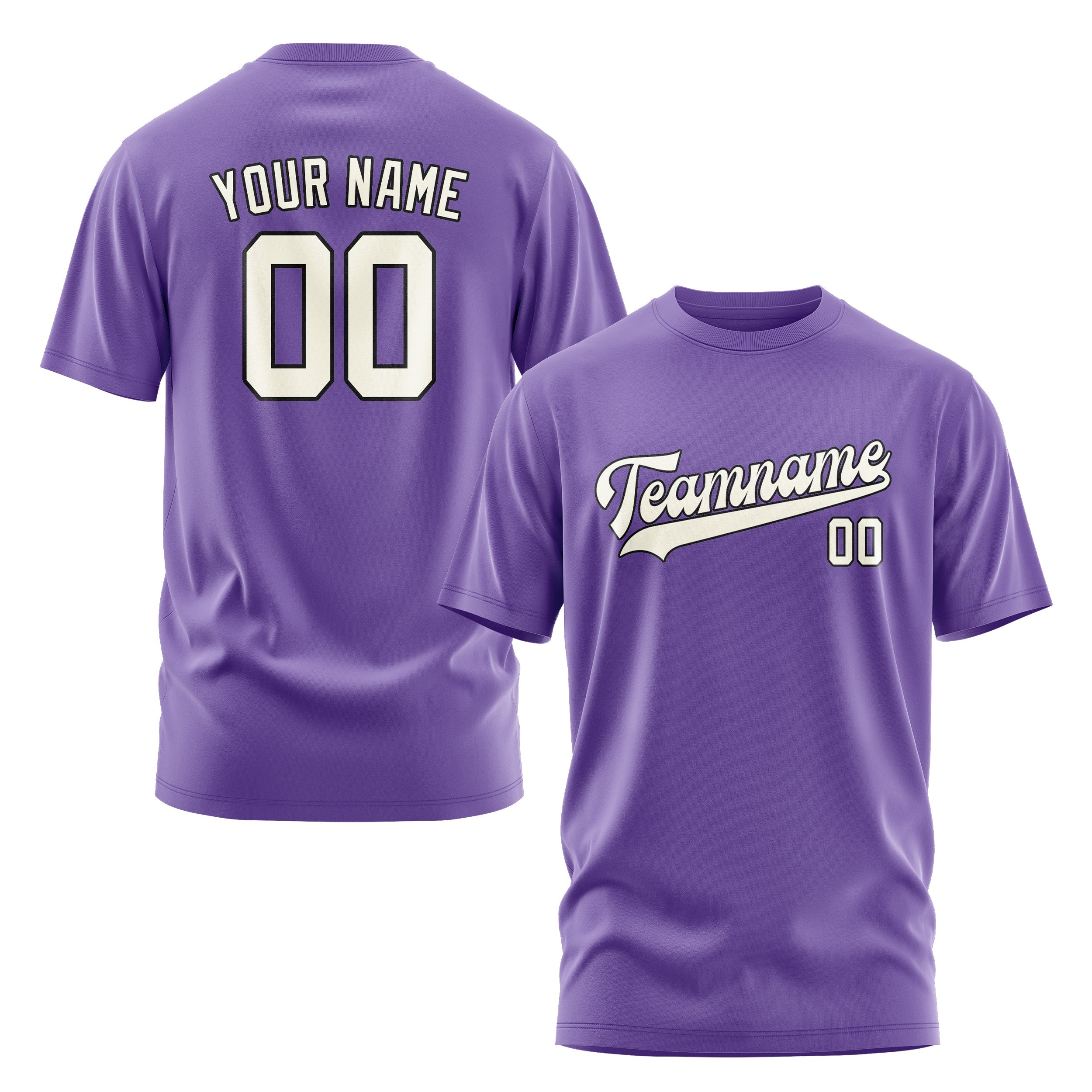 Custom Light Purple Cream T-Shirt