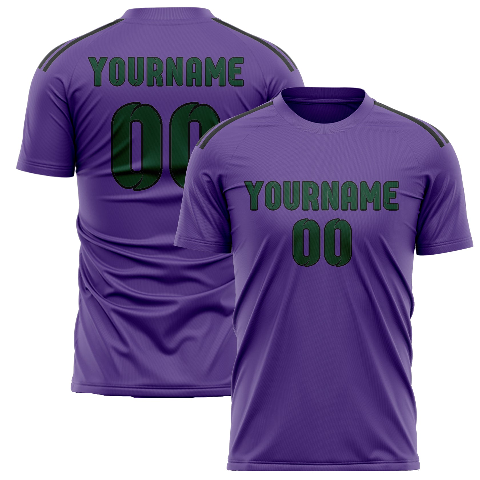 Custom Light Purple Green Soccer Jersey
