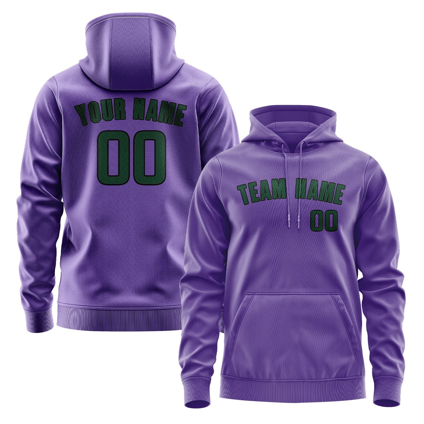 Custom Light Purple Green Hoodie