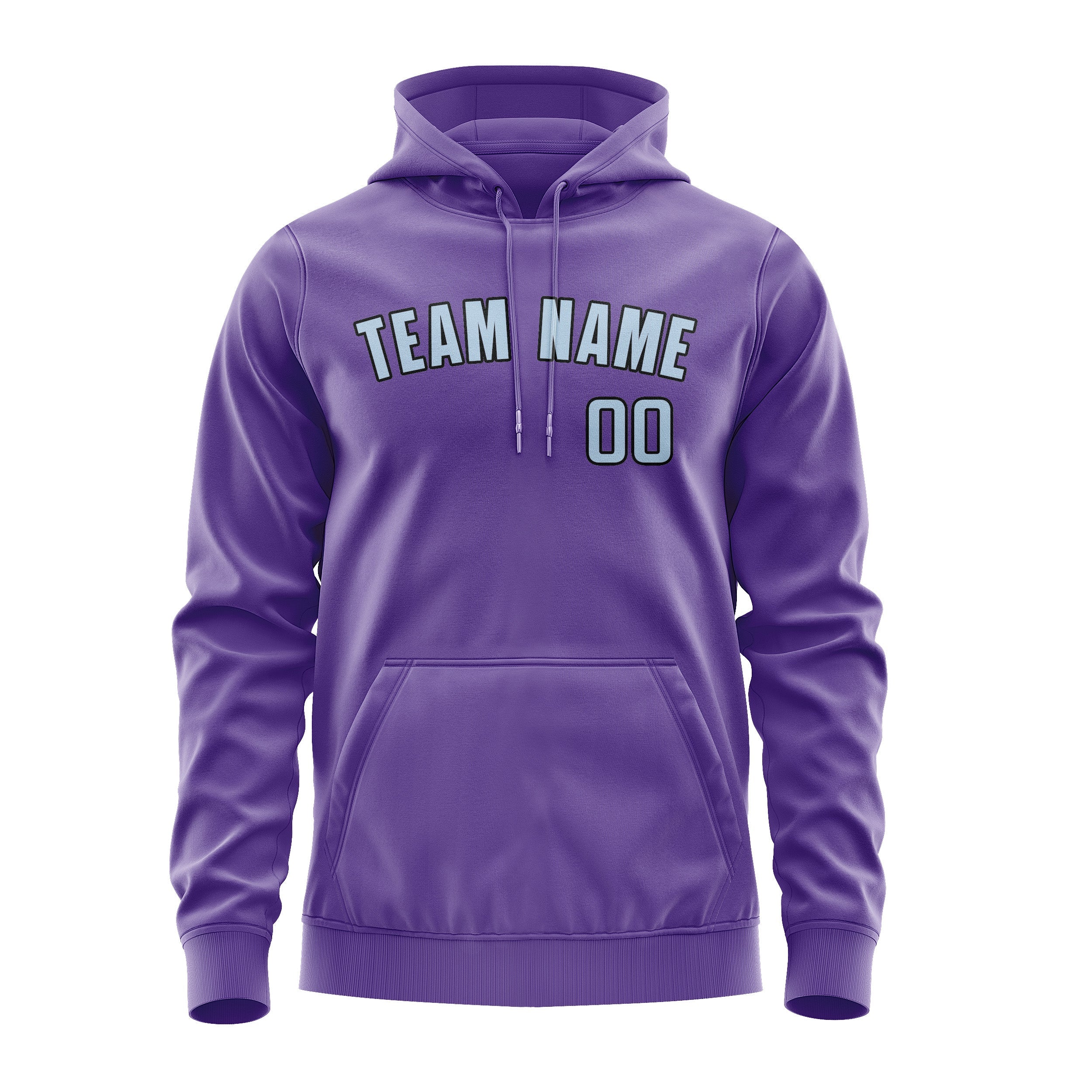 Custom Light Purple Light Blue Hoodie