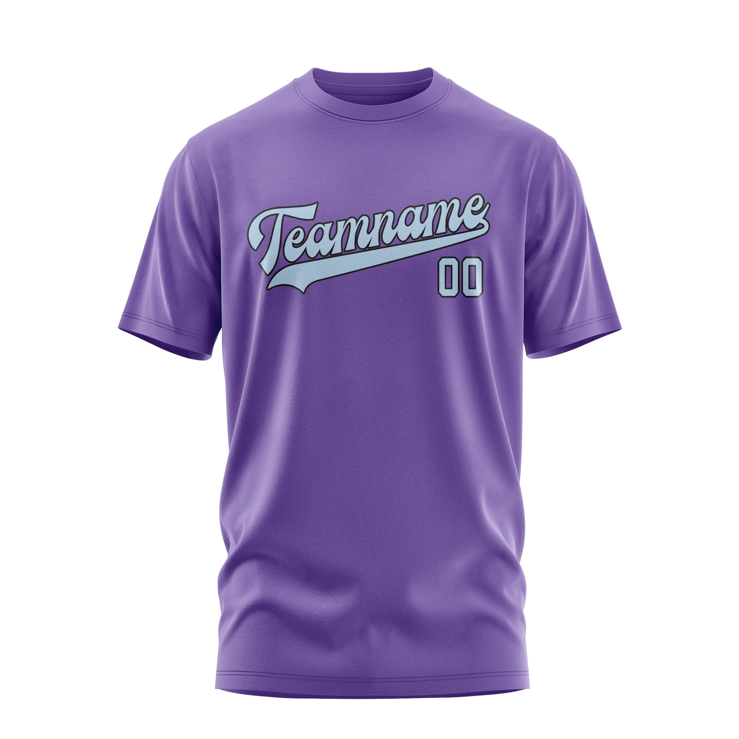 Custom Light Purple Light Blue T-Shirt