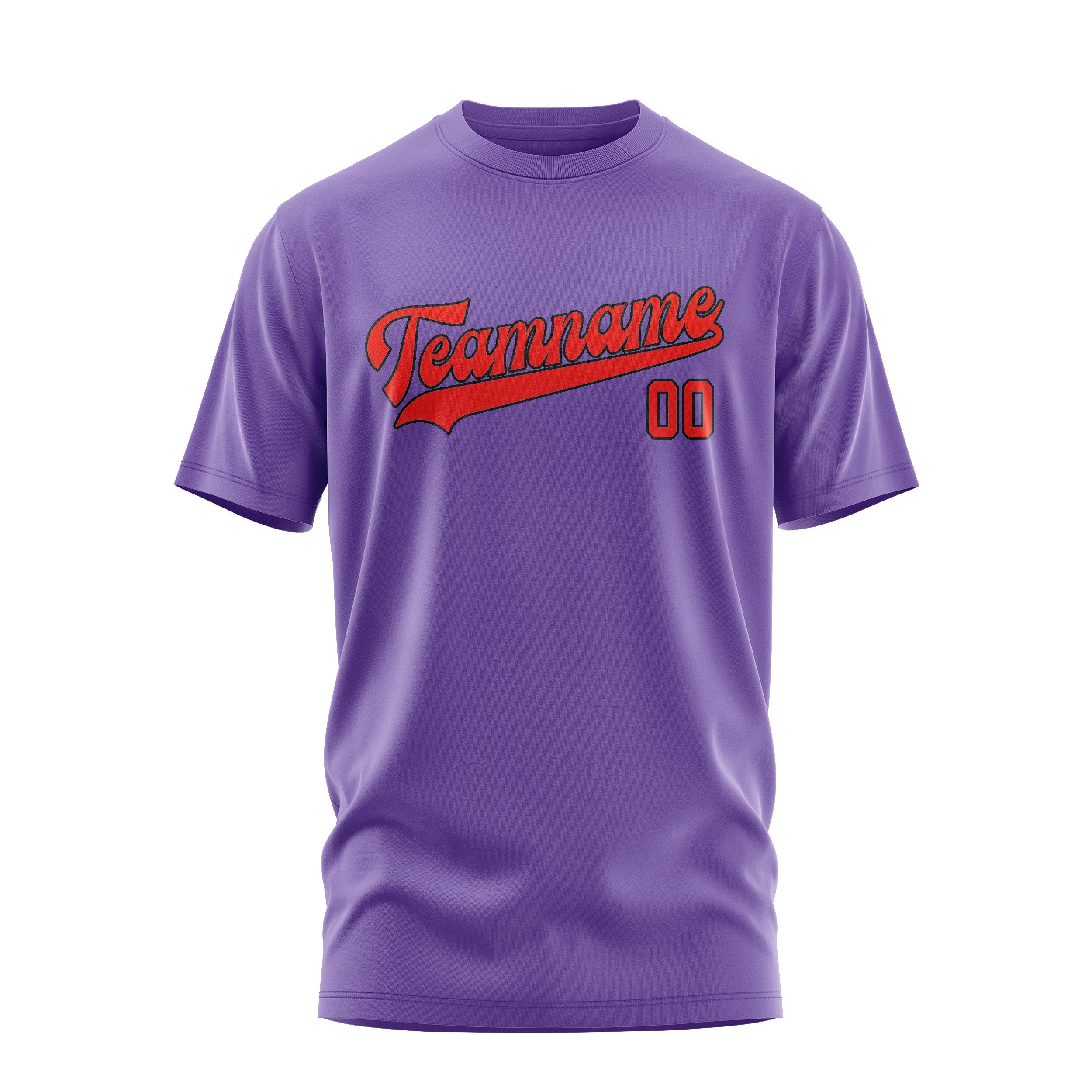 Custom Light Purple Orange Red T-Shirt