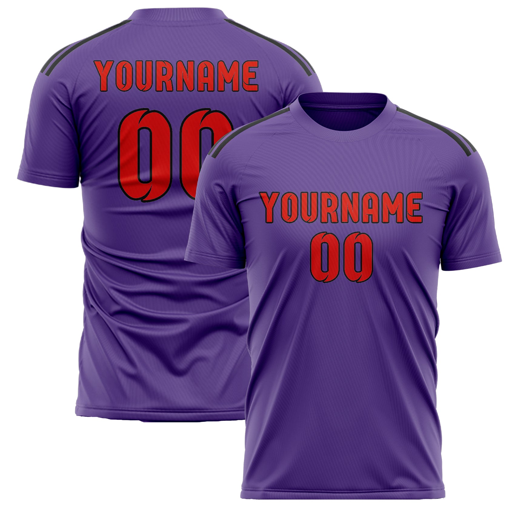 Custom Light Purple Orange Red Soccer Jersey
