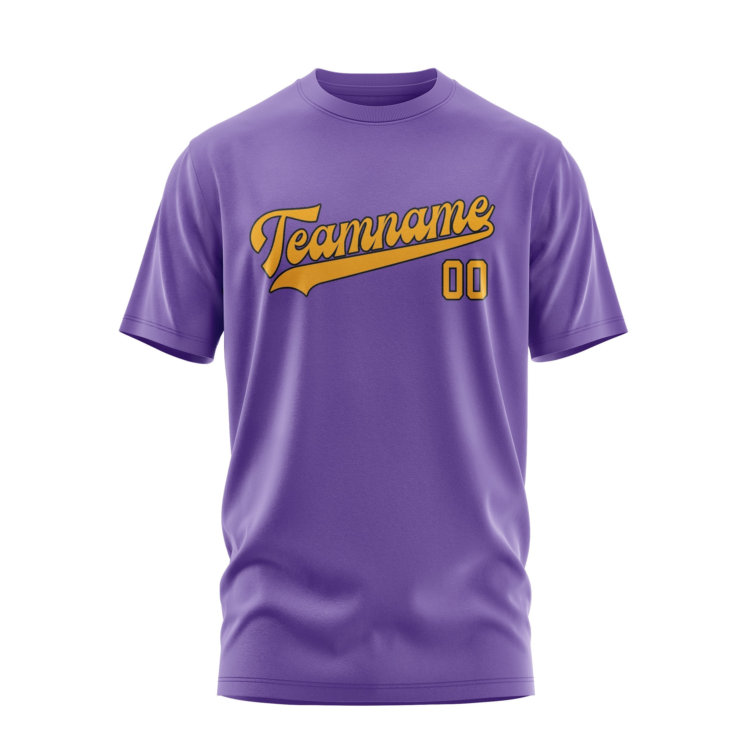 Custom Light Purple Yellow T-Shirt