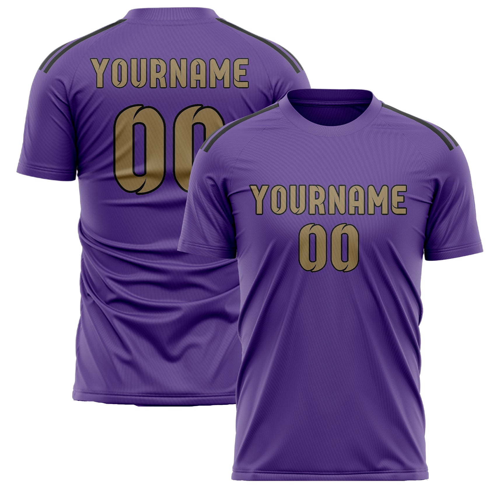 Custom Light Purple Light Khaki Soccer Jersey