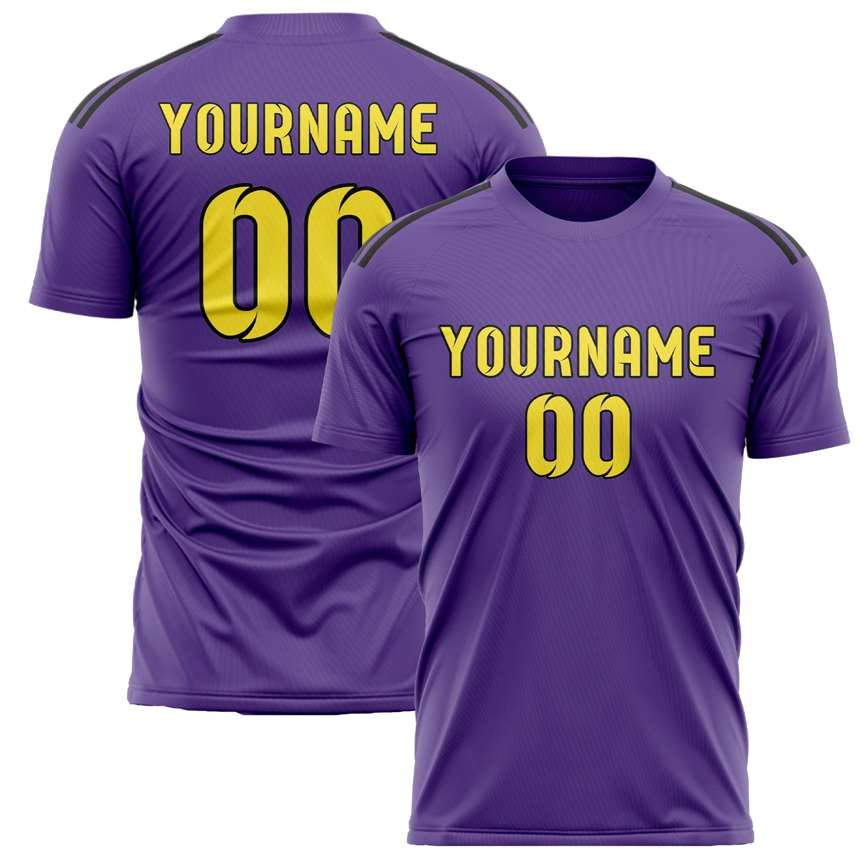 Custom Light Purple Light Yellow Soccer Jersey