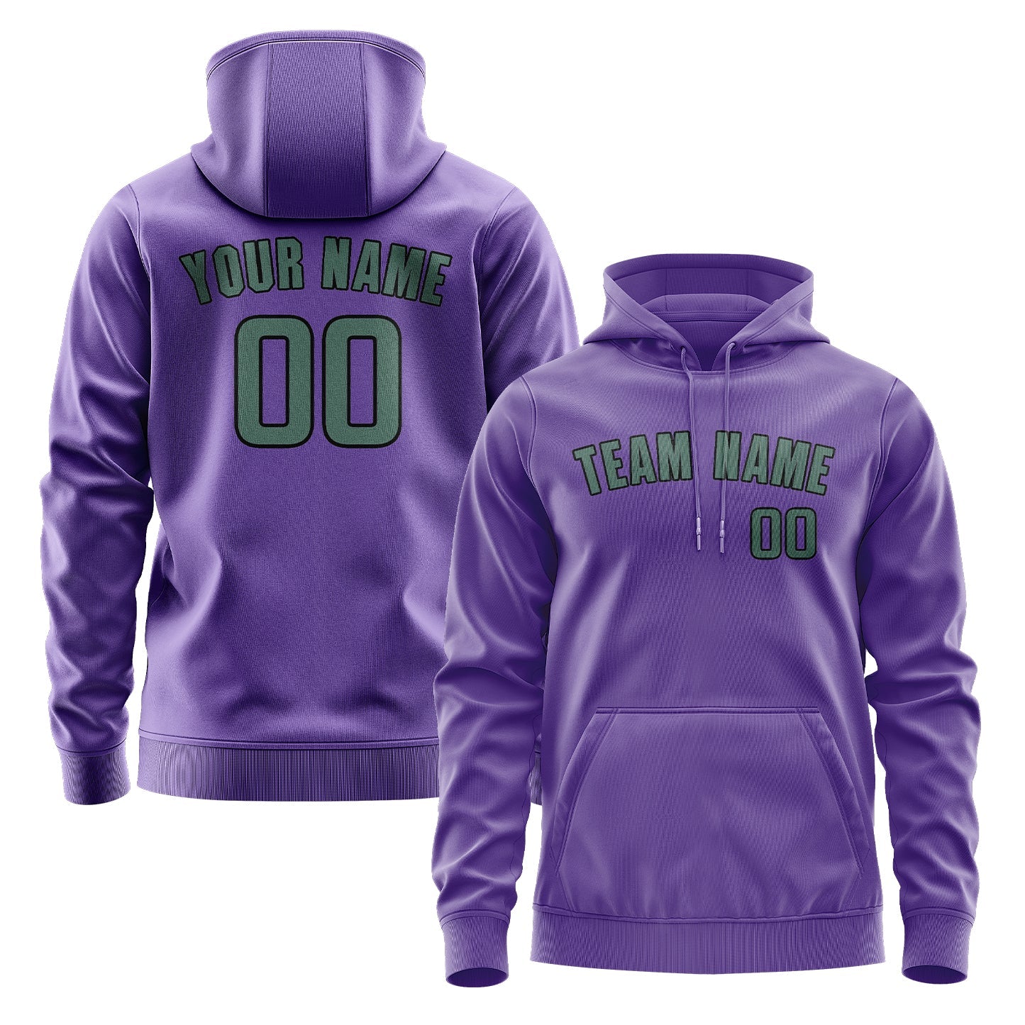 Custom Light Purple Blue Green Hoodie