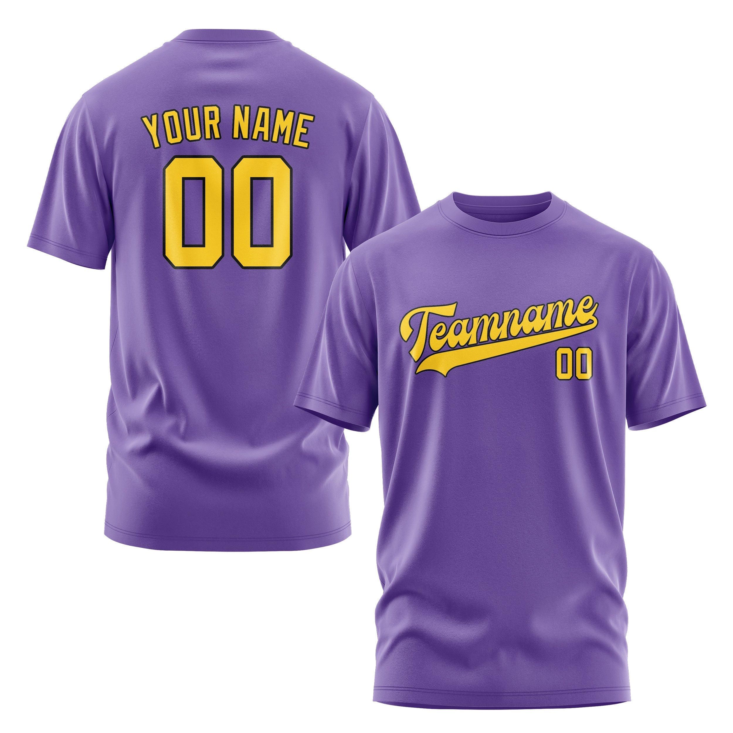 Custom Light Purple Gold T-Shirt