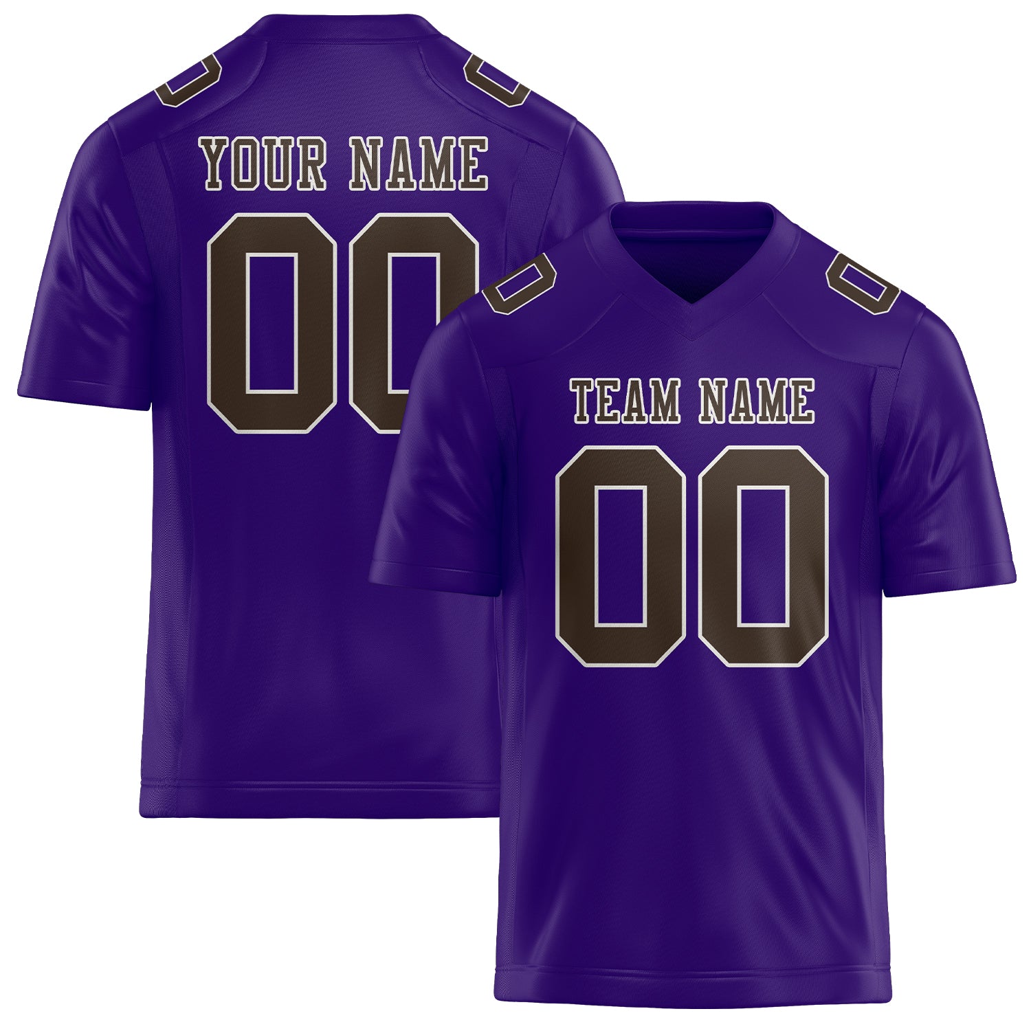 Custom Light Purple Brown Football Jersey