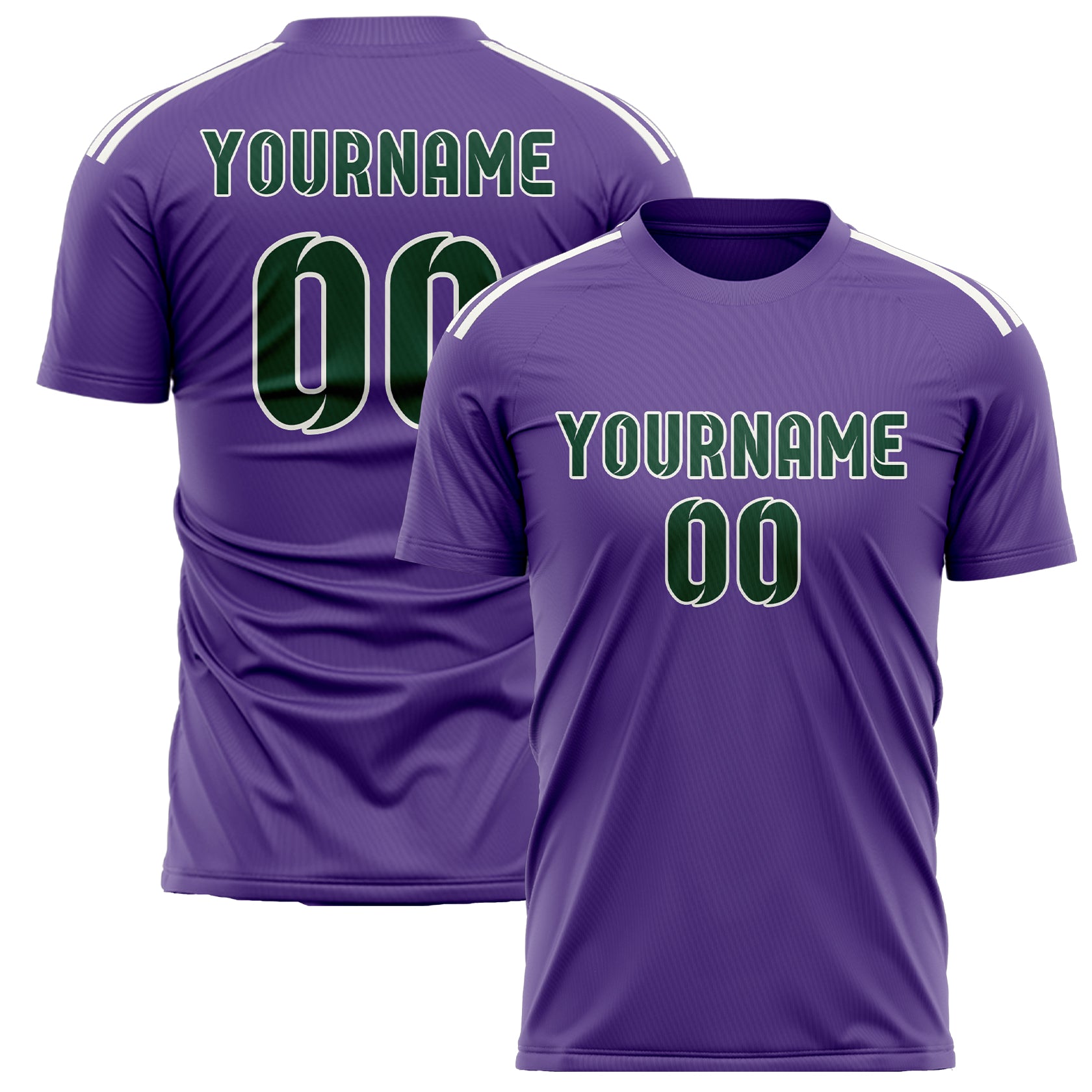 Custom Light Purple Green Soccer Jersey
