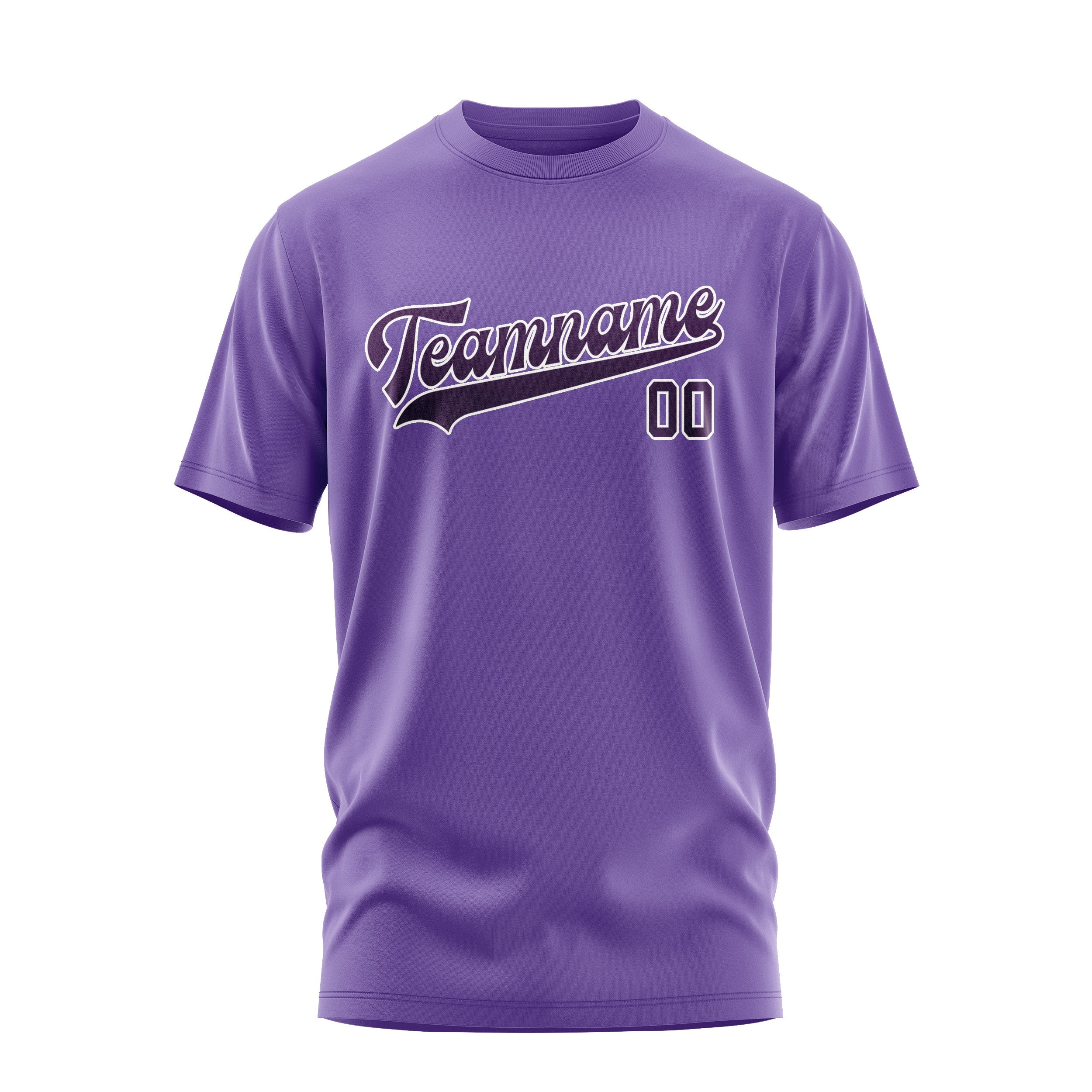 Custom Light Purple Purple T-Shirt