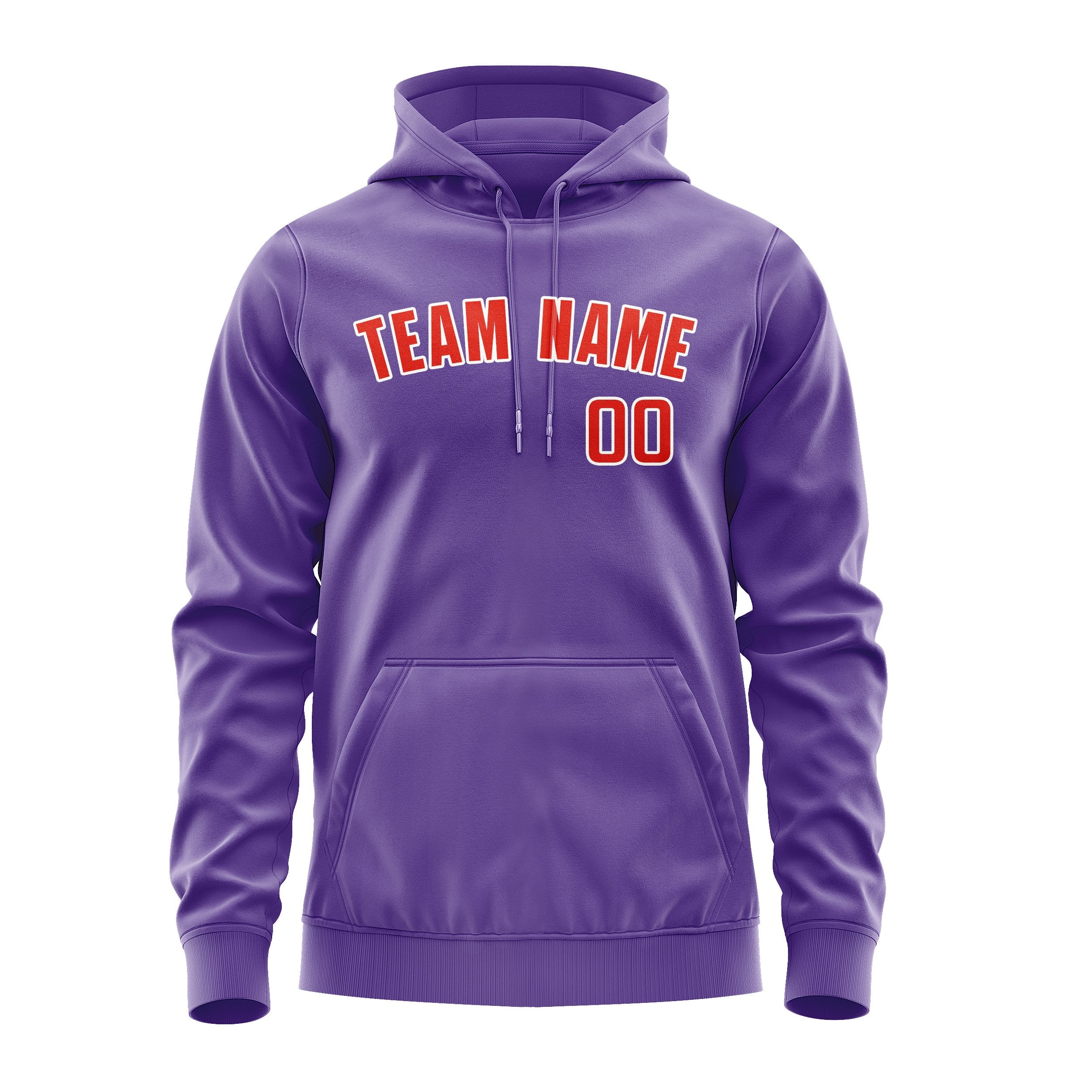 Custom Light Purple Orange Red Hoodie