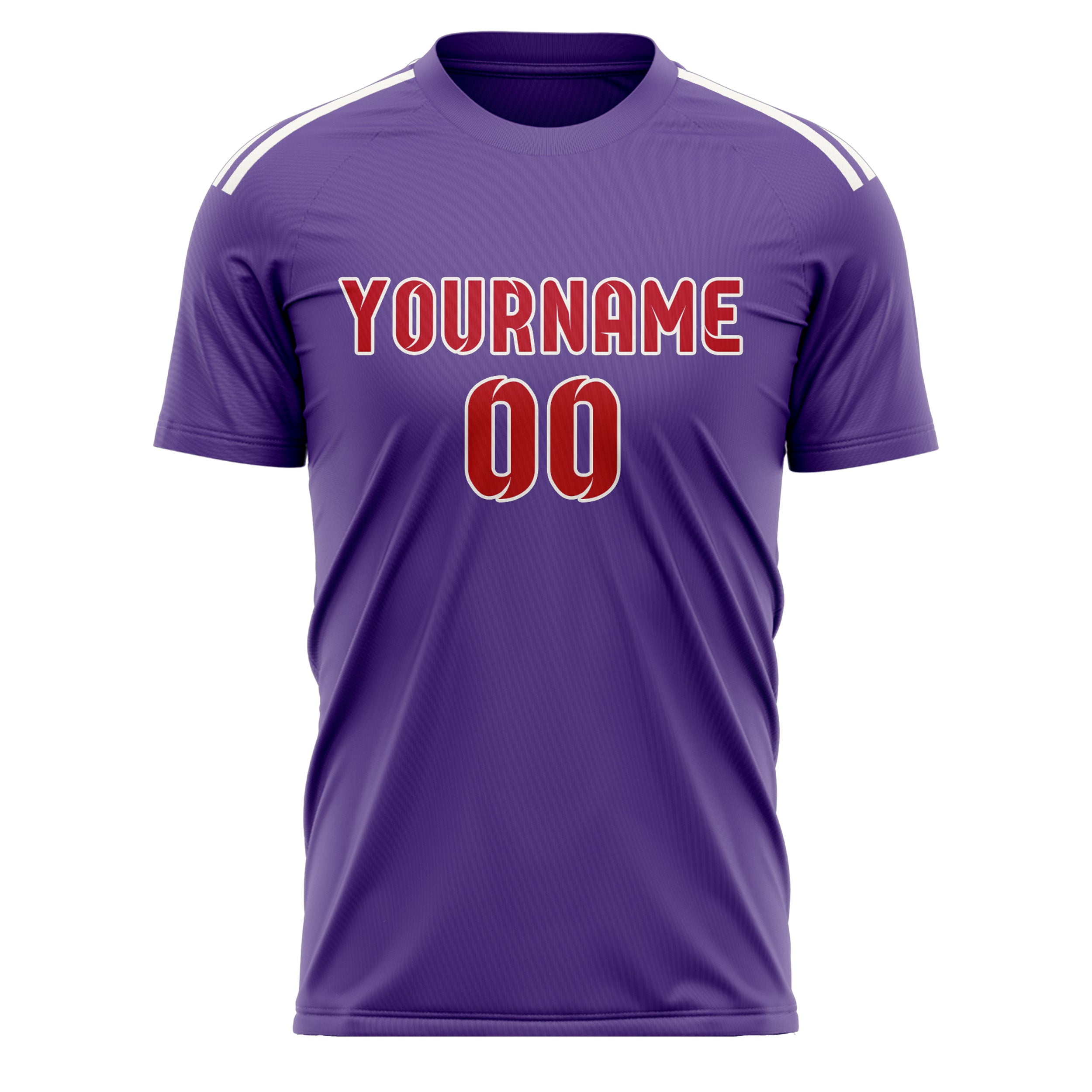 Custom Light Purple Red Soccer Jersey