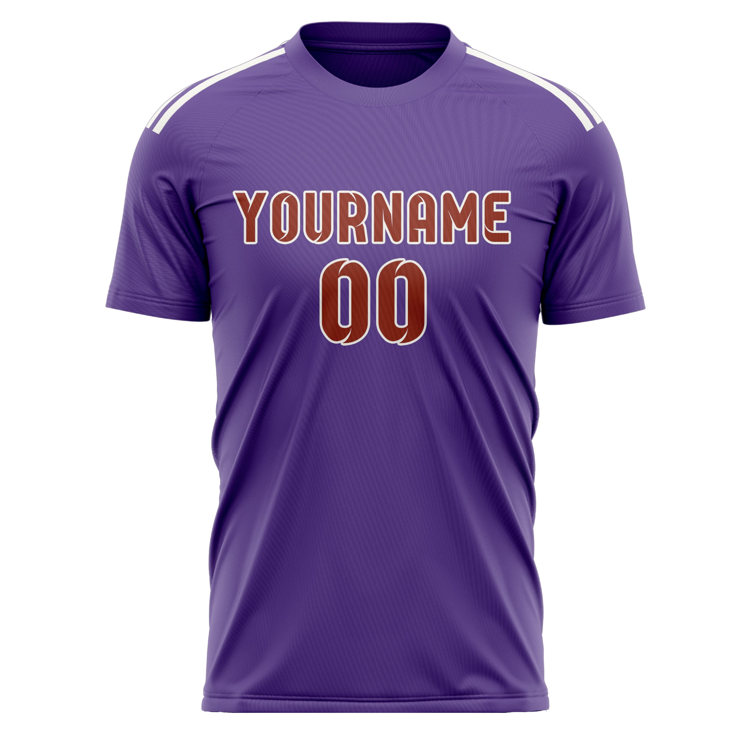 Custom Light Purple Coral Red Soccer Jersey