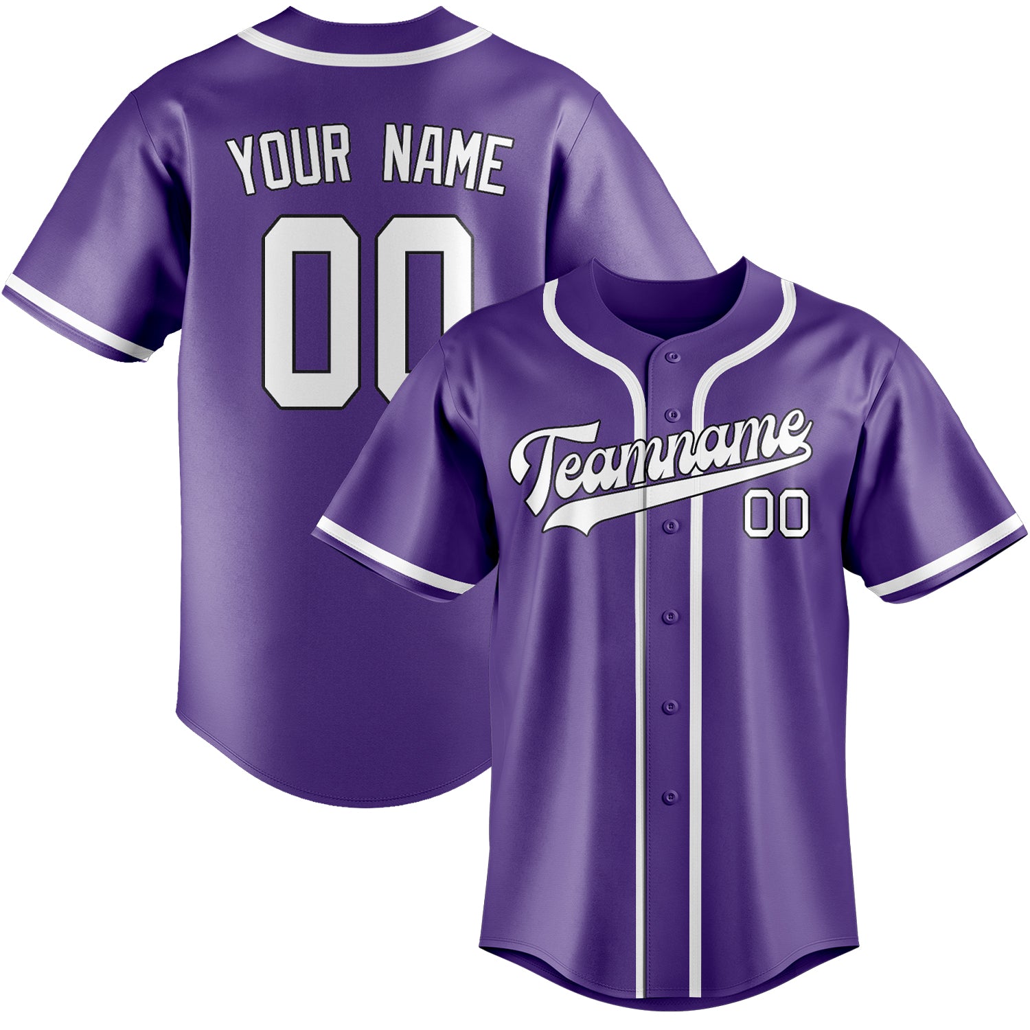 Custom Light Purple White Baseball Jersey