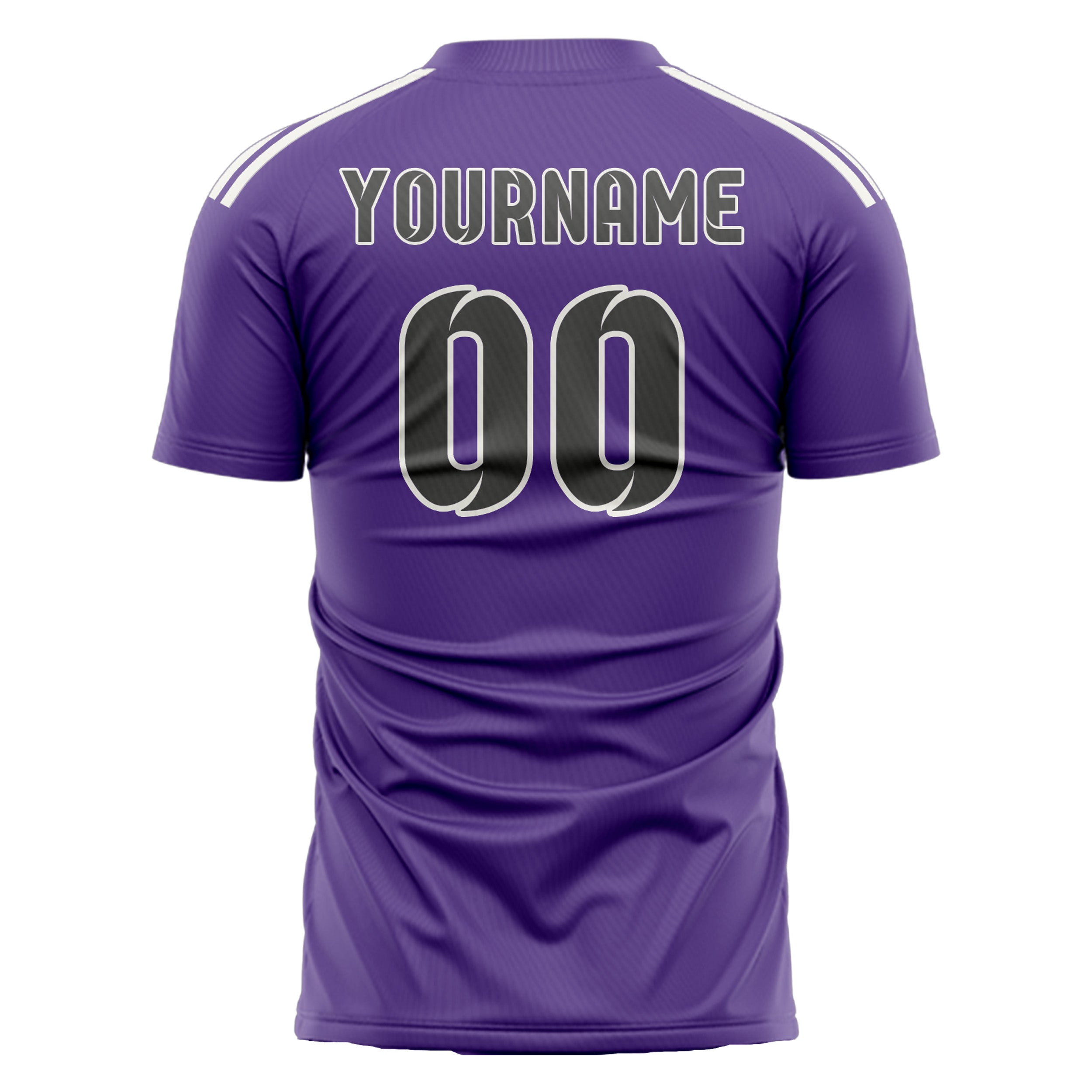 Custom Light Purple Dark Grey Soccer Jersey