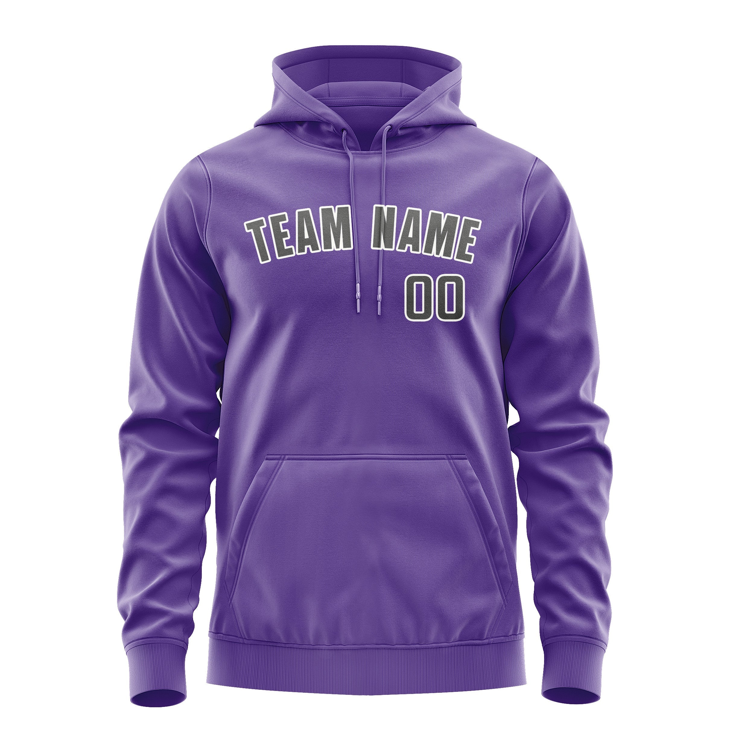 Custom Light Purple Dark Grey Hoodie
