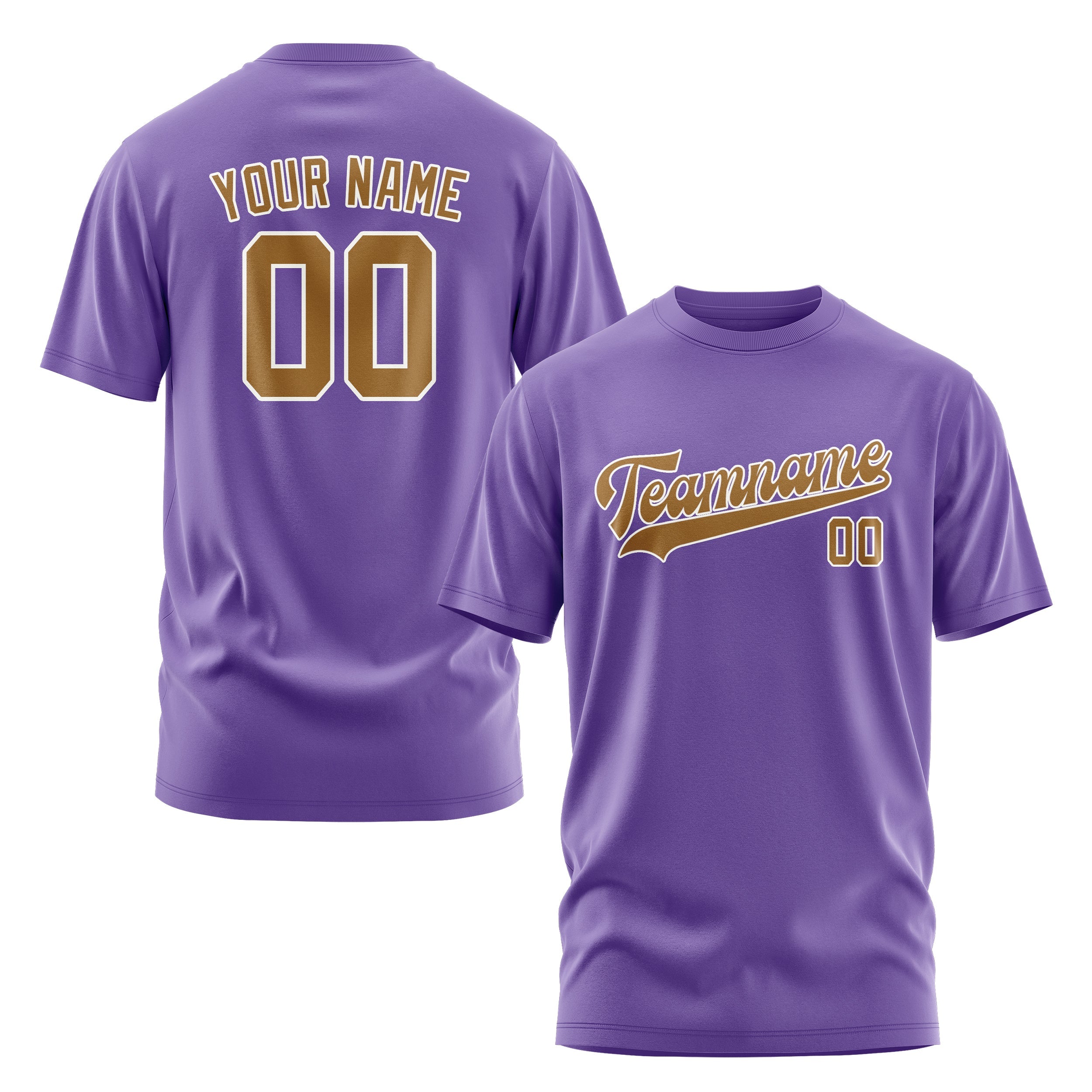 Custom Light Purple Khaki T-Shirt