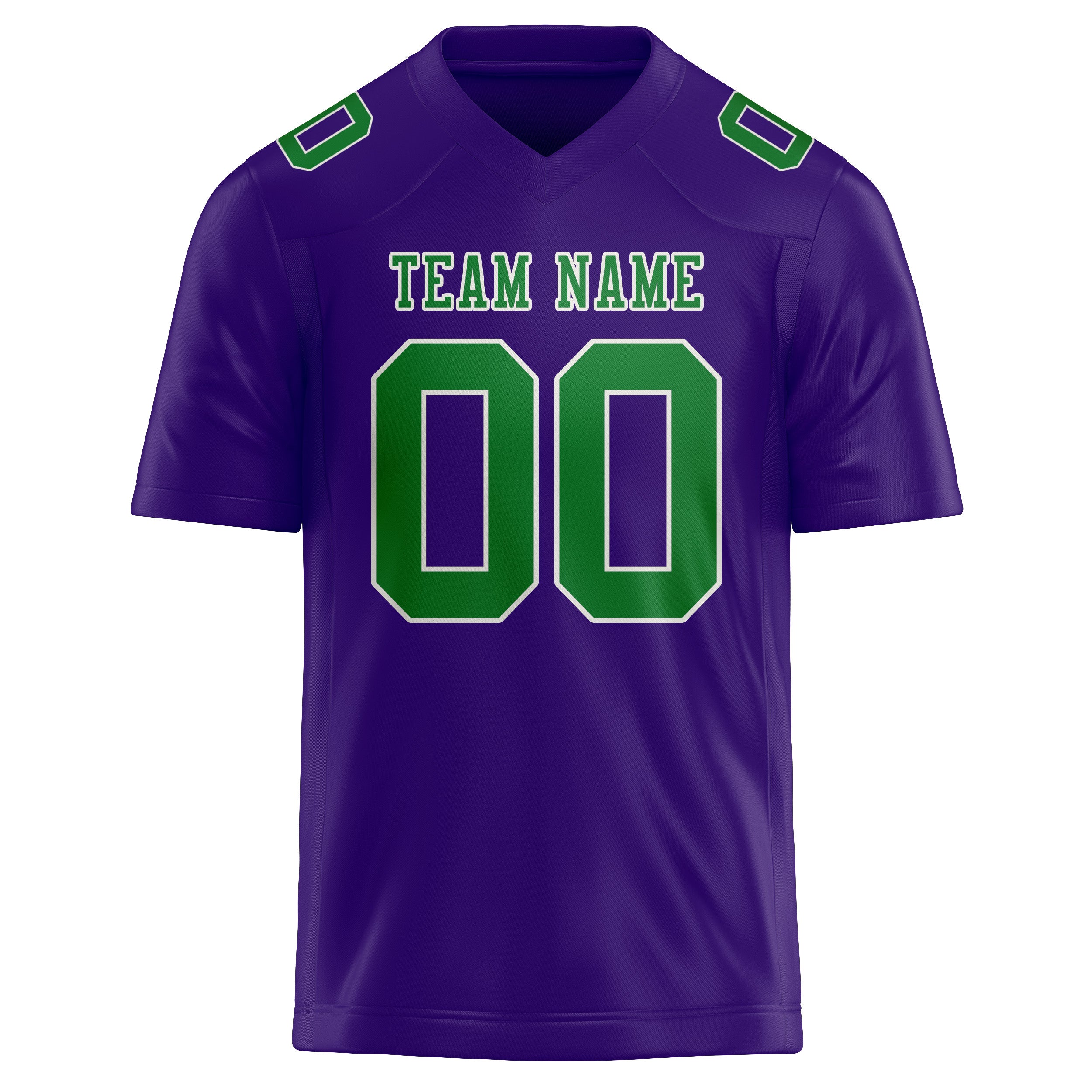 Custom Light Purple Emerald Green Football Jersey